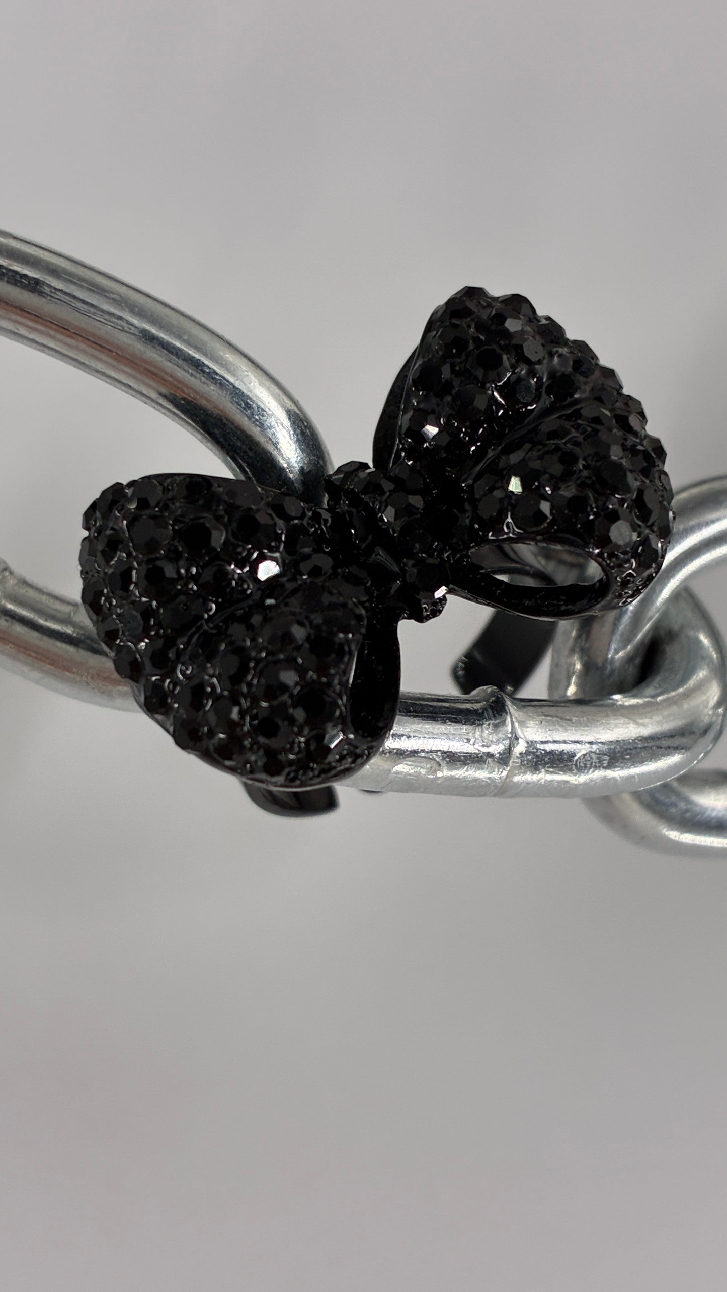 Black Rhinestone Bow Ring