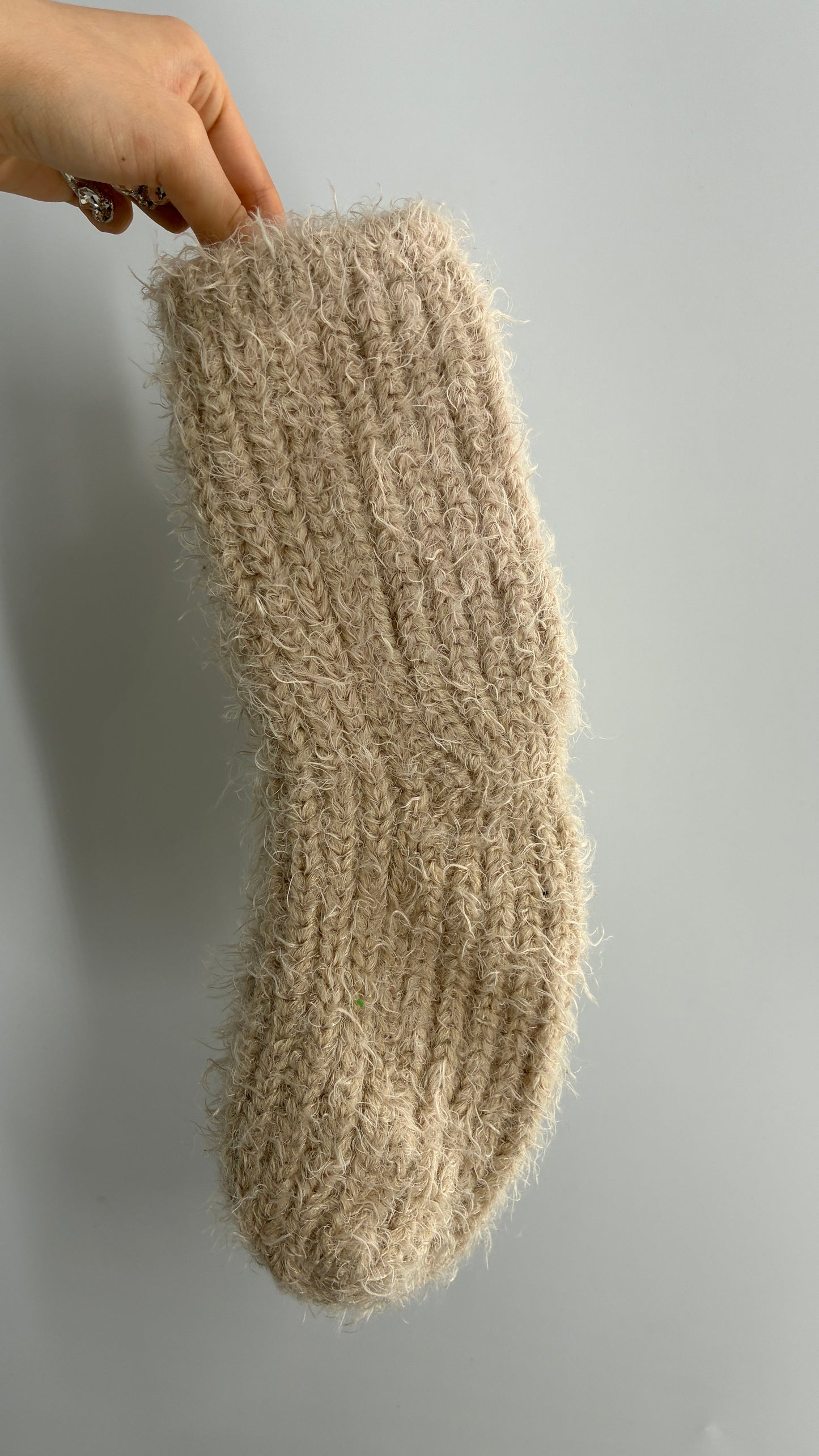 NWOT Free People Beige Ultra Thick Knit Fuzzy Socks