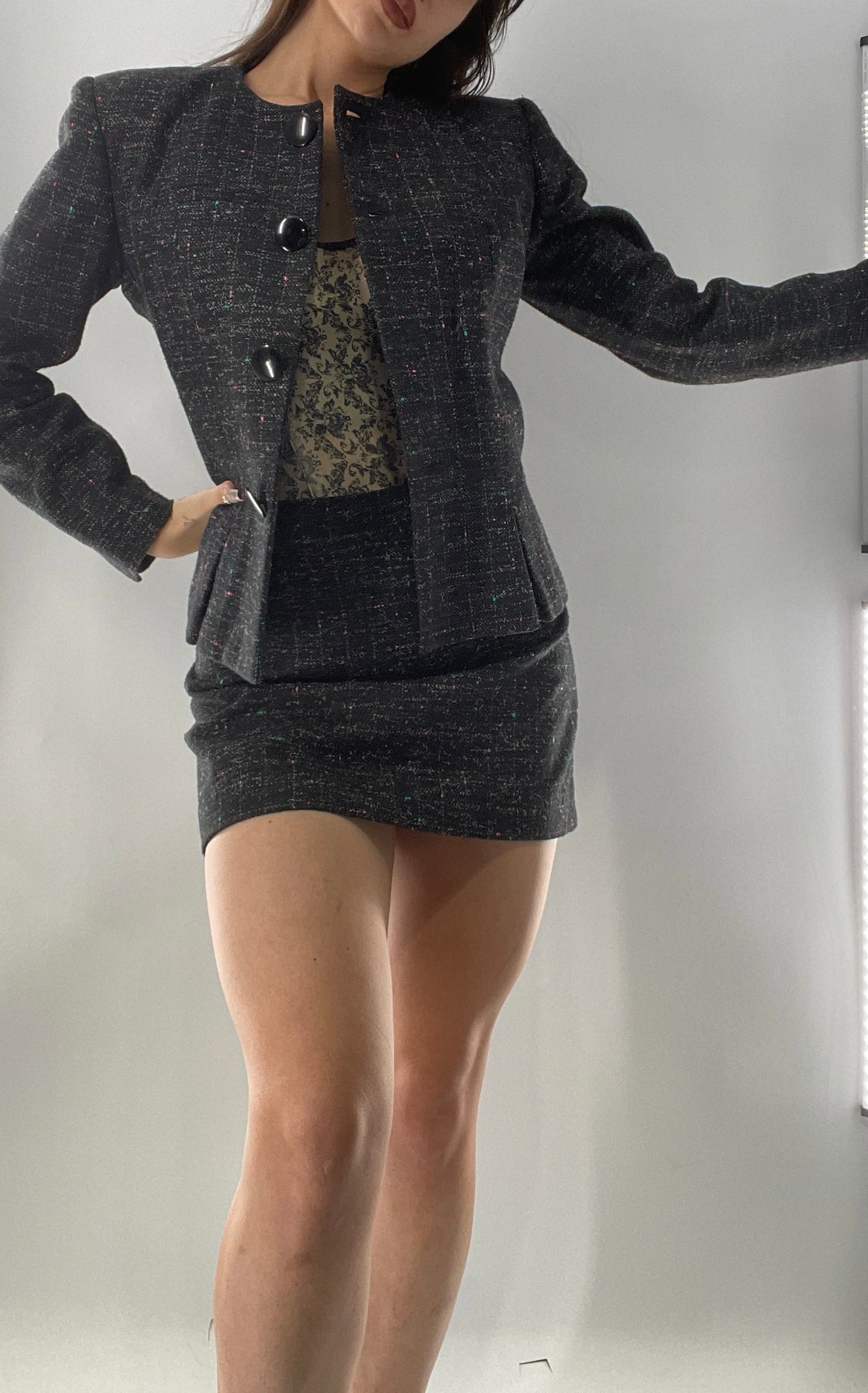 Vintage Custom Handmade 2Piece Suit Set with Blazer and Corseted Skirt