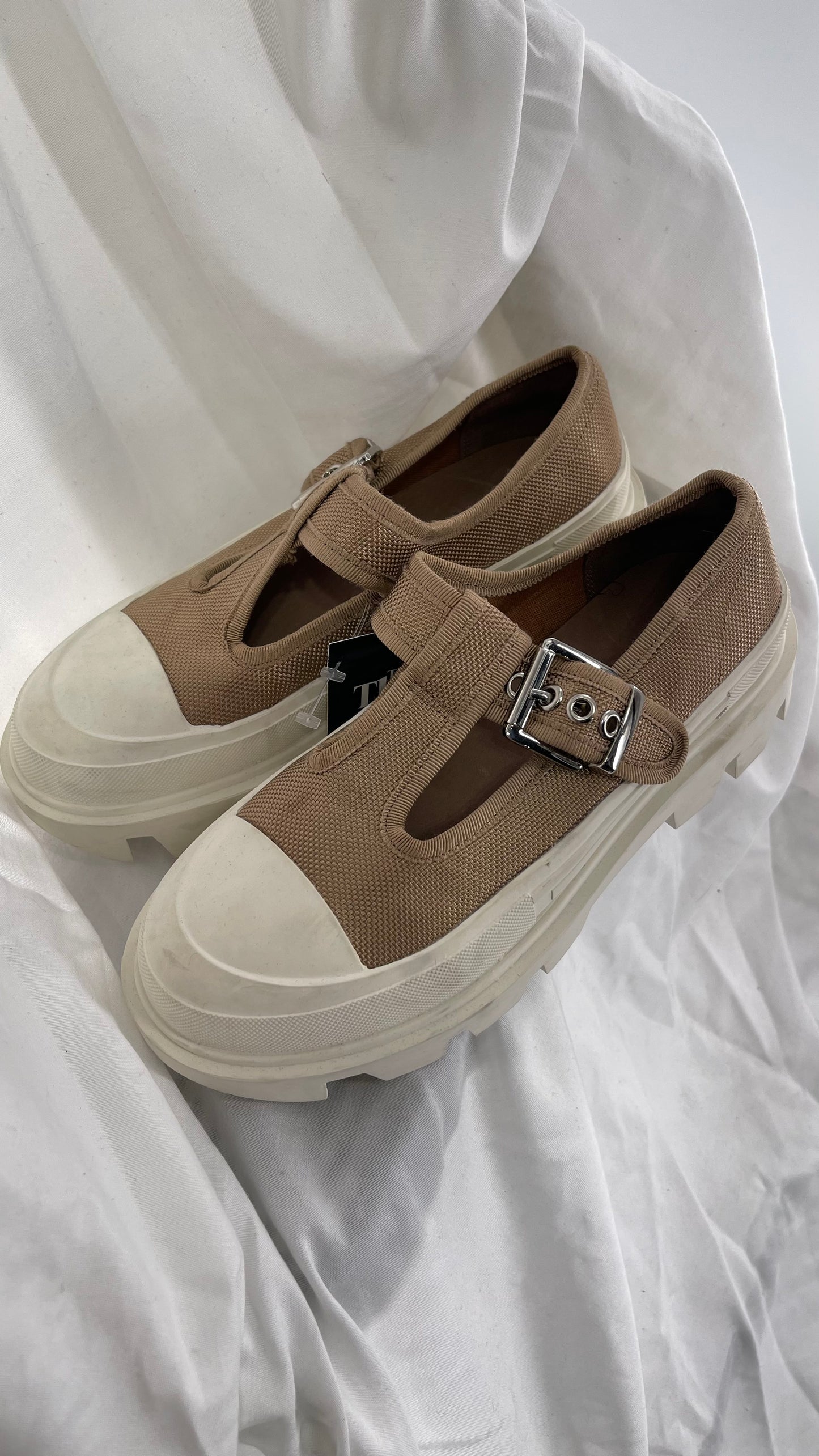 Jeffrey Campbell Marley Tan Canvas Mary Janes (6)