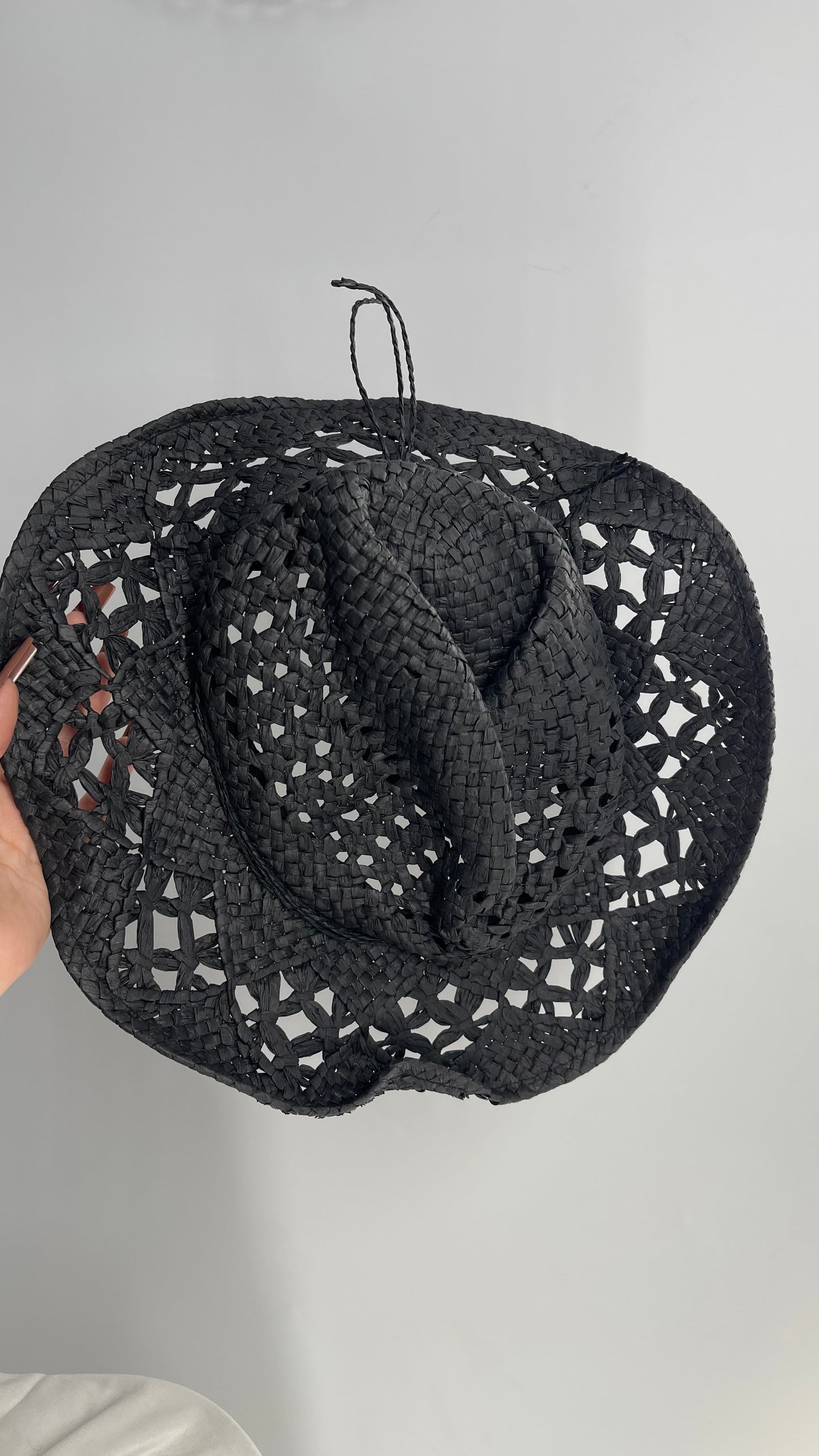 Black Country Cowboy Shapeless Straw Hat