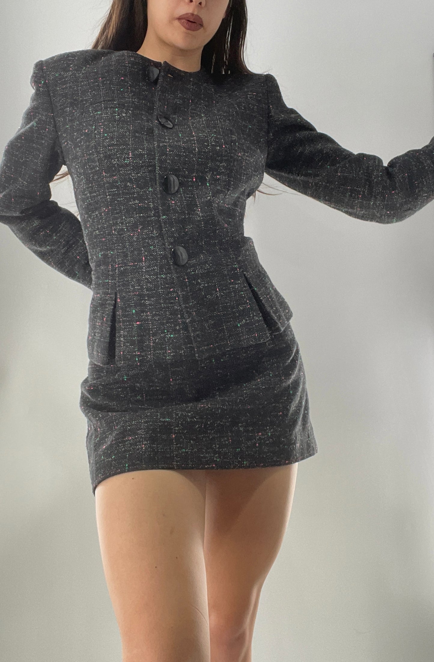 Vintage Custom Handmade 2Piece Suit Set with Blazer and Corseted Skirt