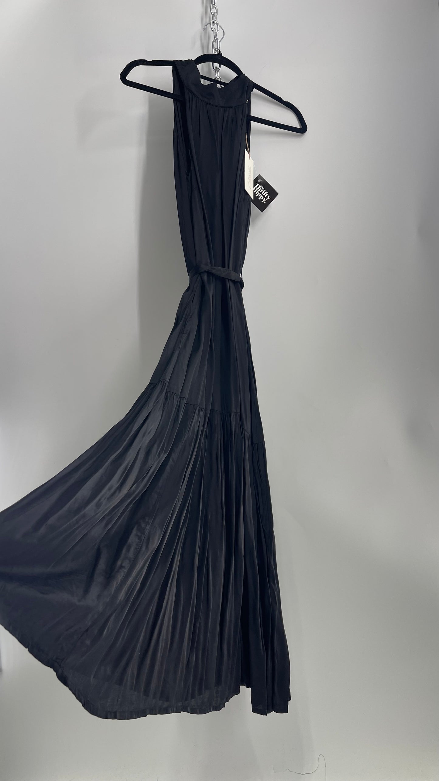 Cleobella Black Silky Shiny Full Length Gown with Tags Attached (Small)