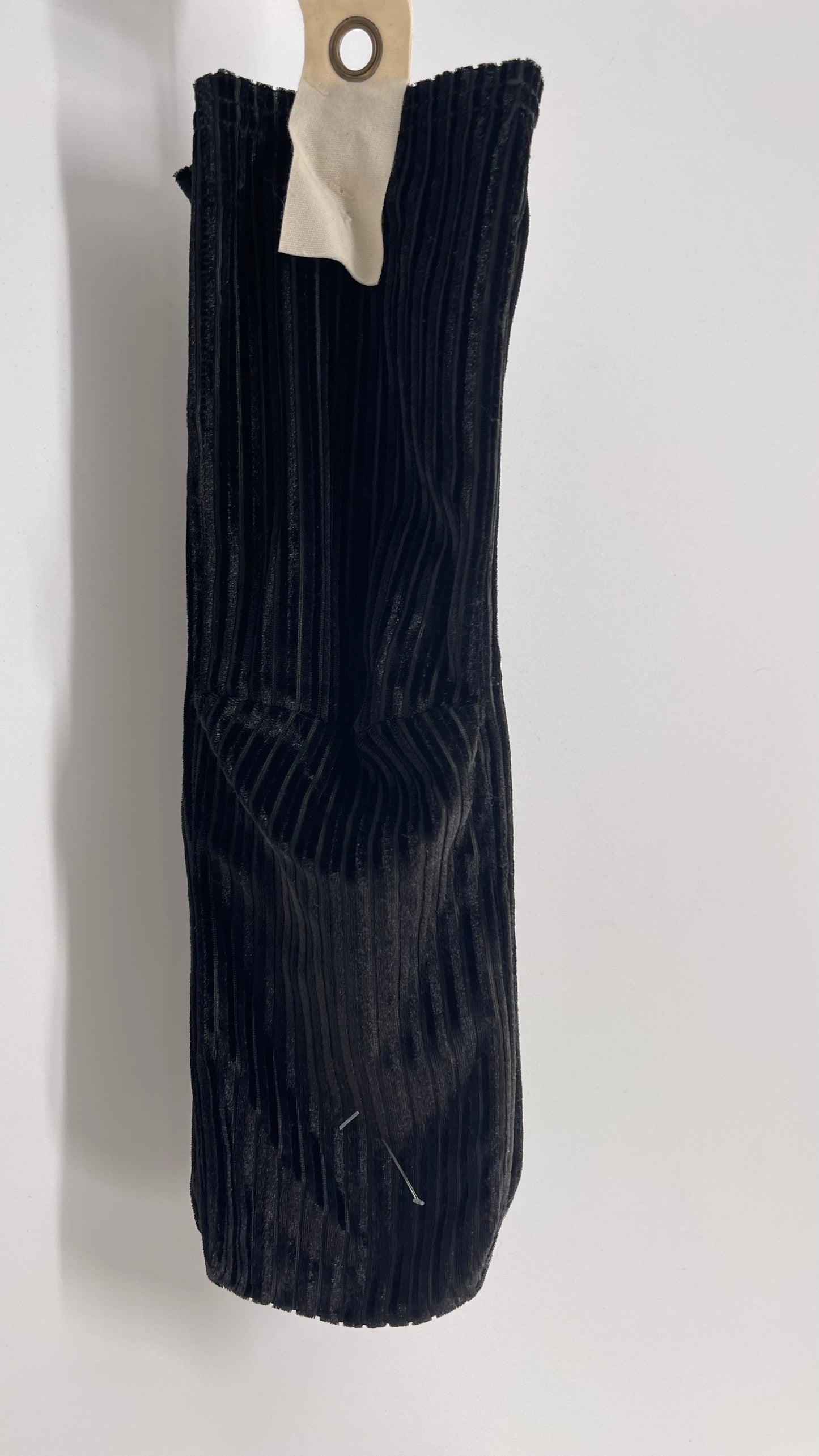 Free People Black Velour Ribbed Socks