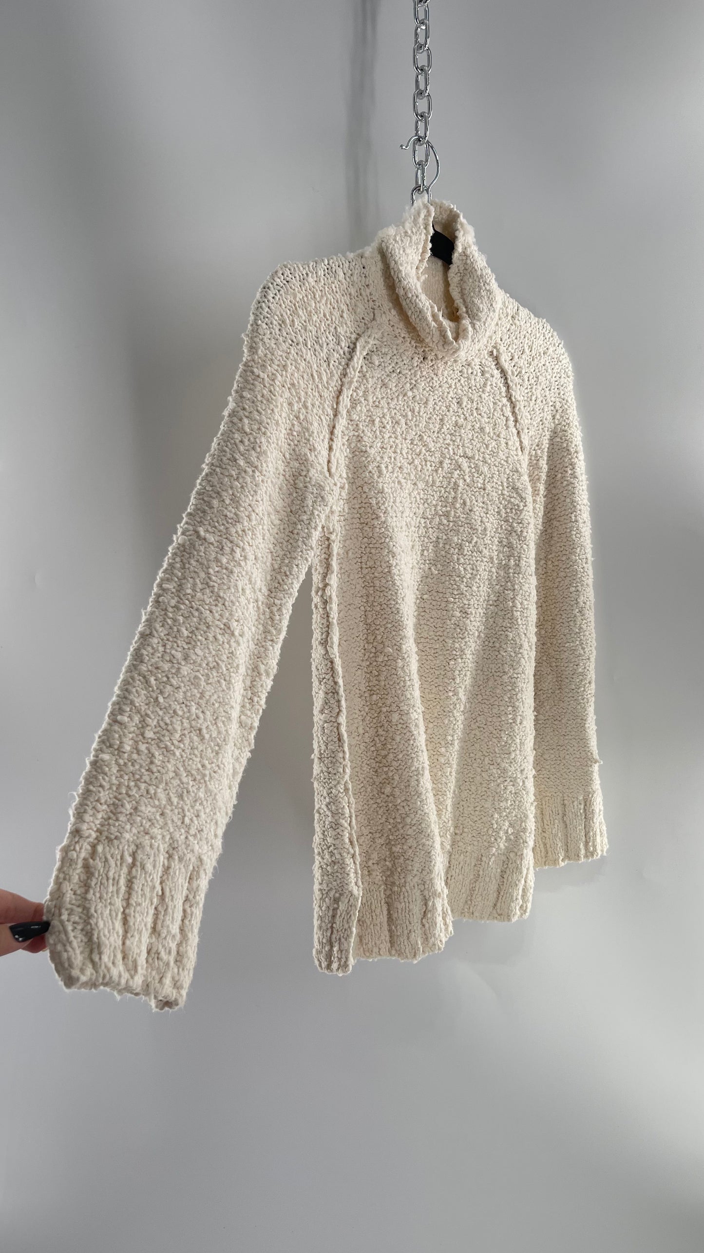 Moth Anthropologie Juliette Ivory White Knit Turtleneck Sweater(XS)