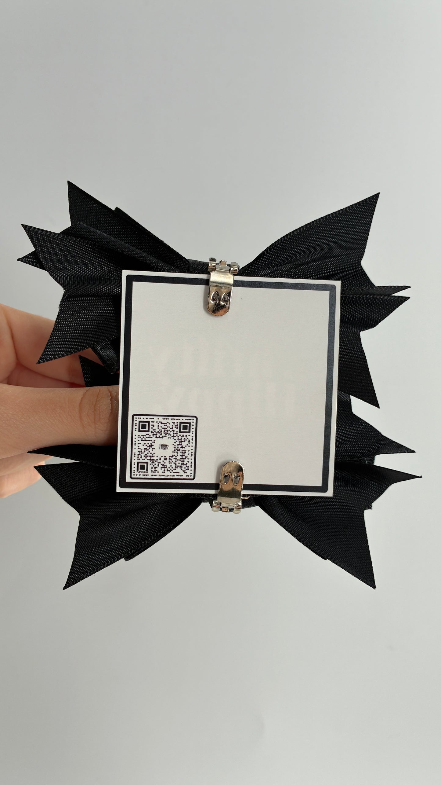 Black Satin Bow Shoe Clips