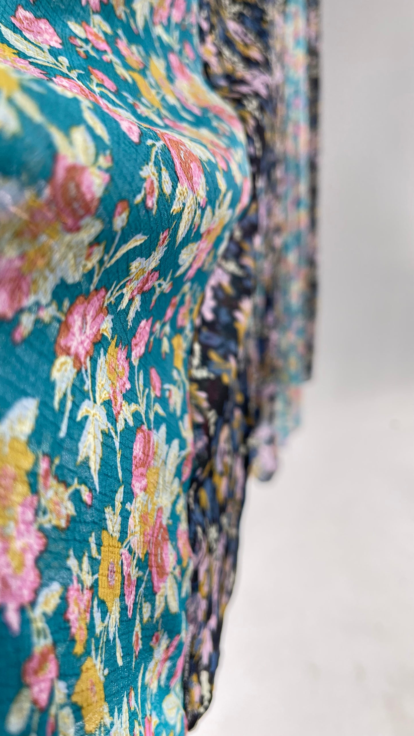 Intimately Free People Black and Teal Mixed Pattern Floral Maxi Dress with Tags Attached (XS)