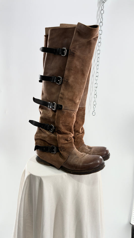Tatum Over the Knee AS98 Distressed Worn Boots (41)