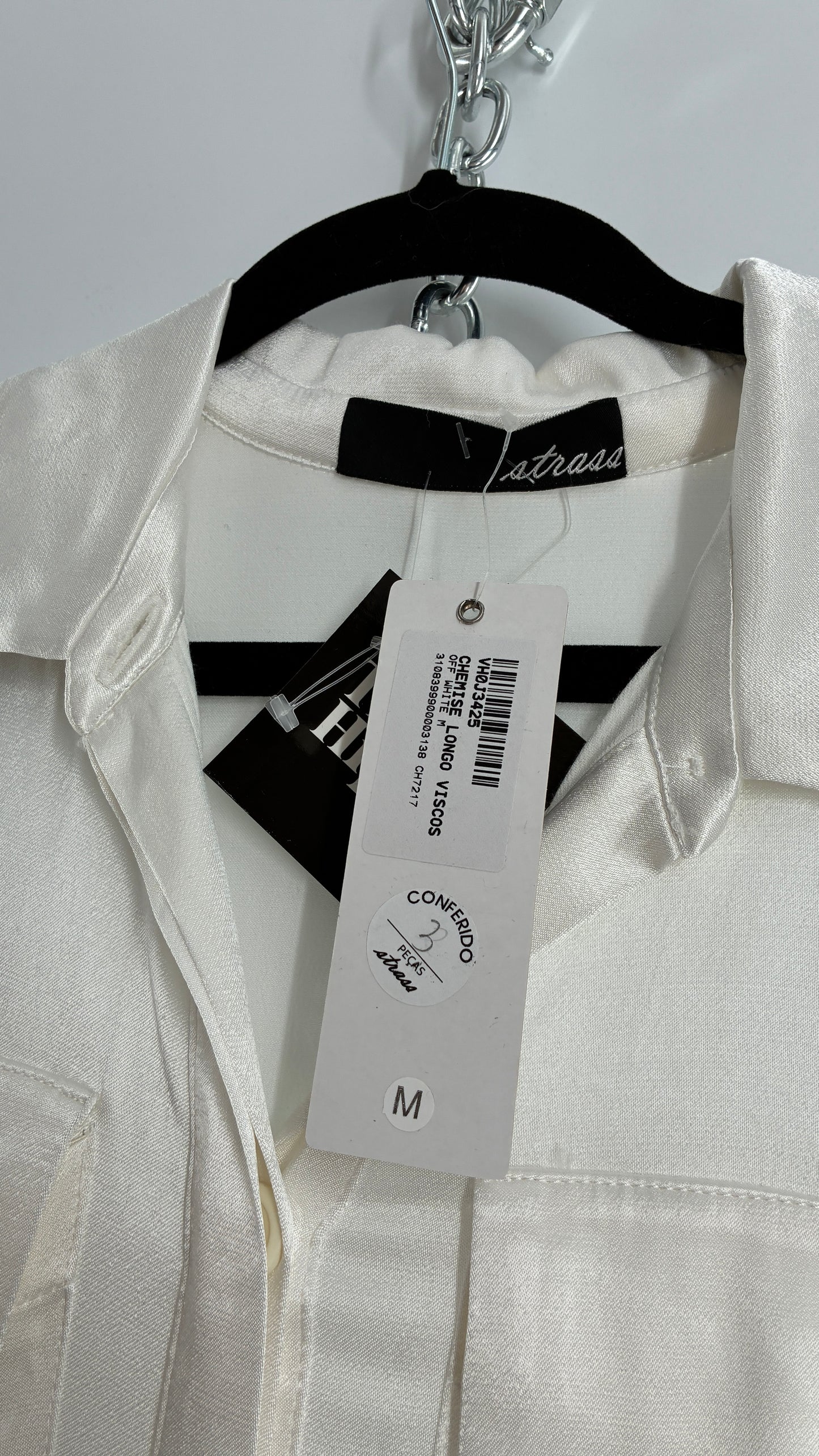 ST. BRAND BY STRASS White Button Up Style Dress with Tags Attached (Medium)