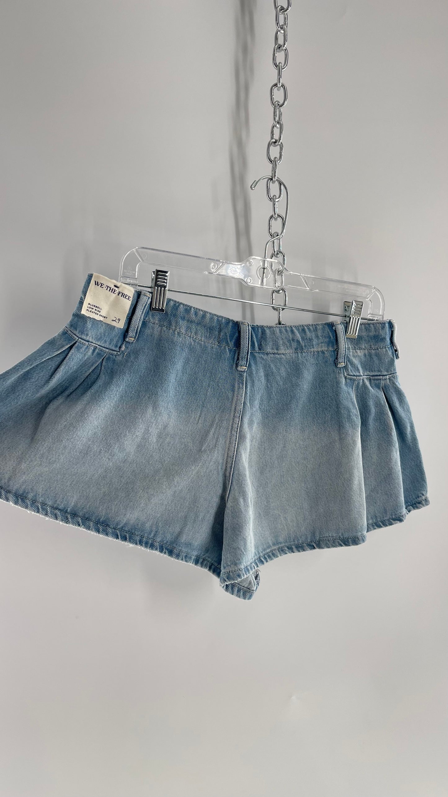 Free People Blue Bell Low Rise Pleated Short with Tags Attached (29)
