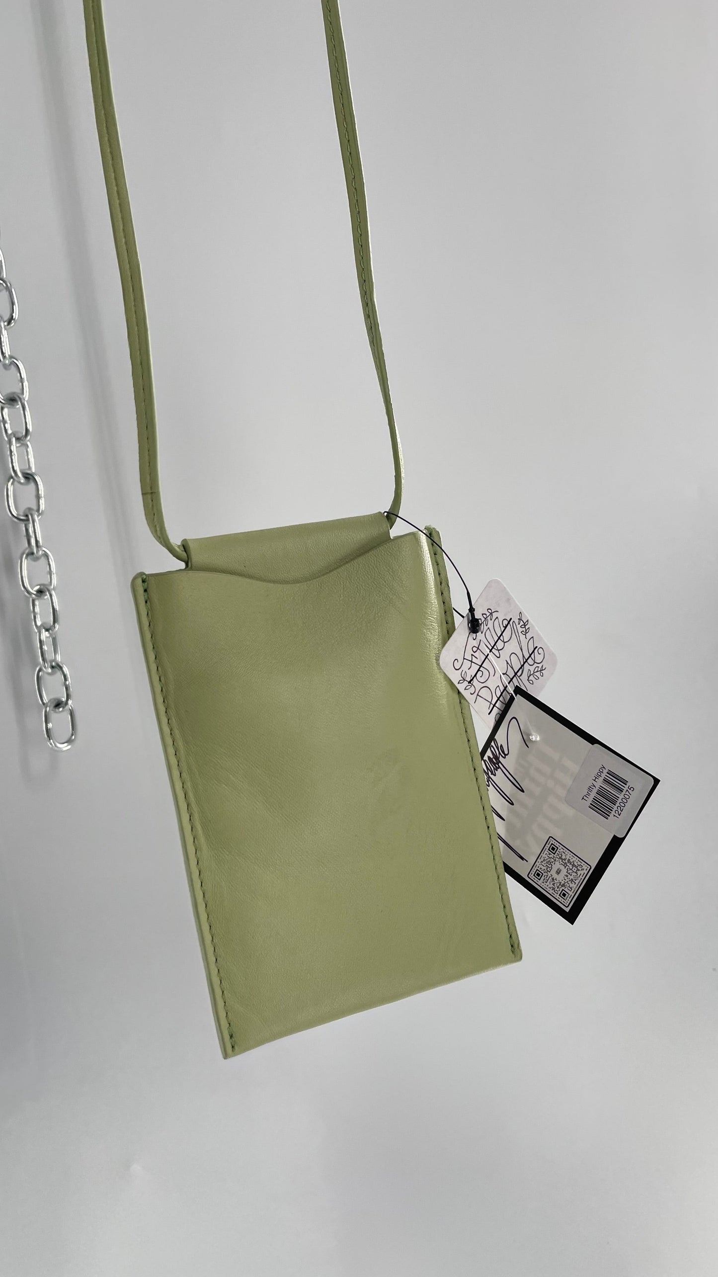 Free People Sage Green Crossbody Phone Pouch with Tags Attached