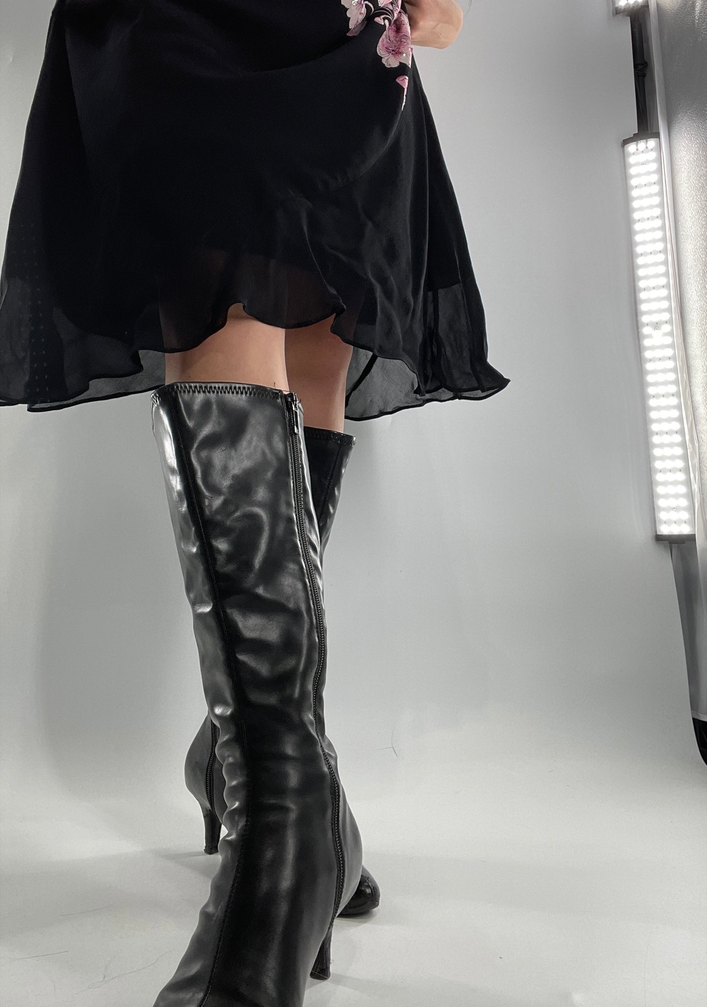 Vintage Kitten Heel Knee High Boots