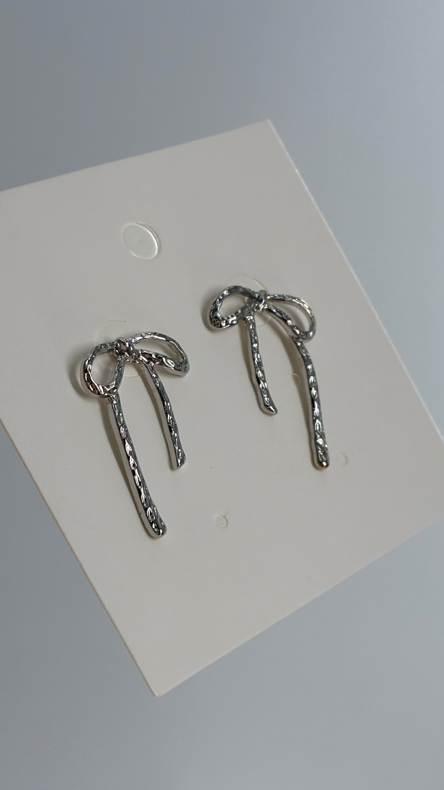 Silver Bow Earrings