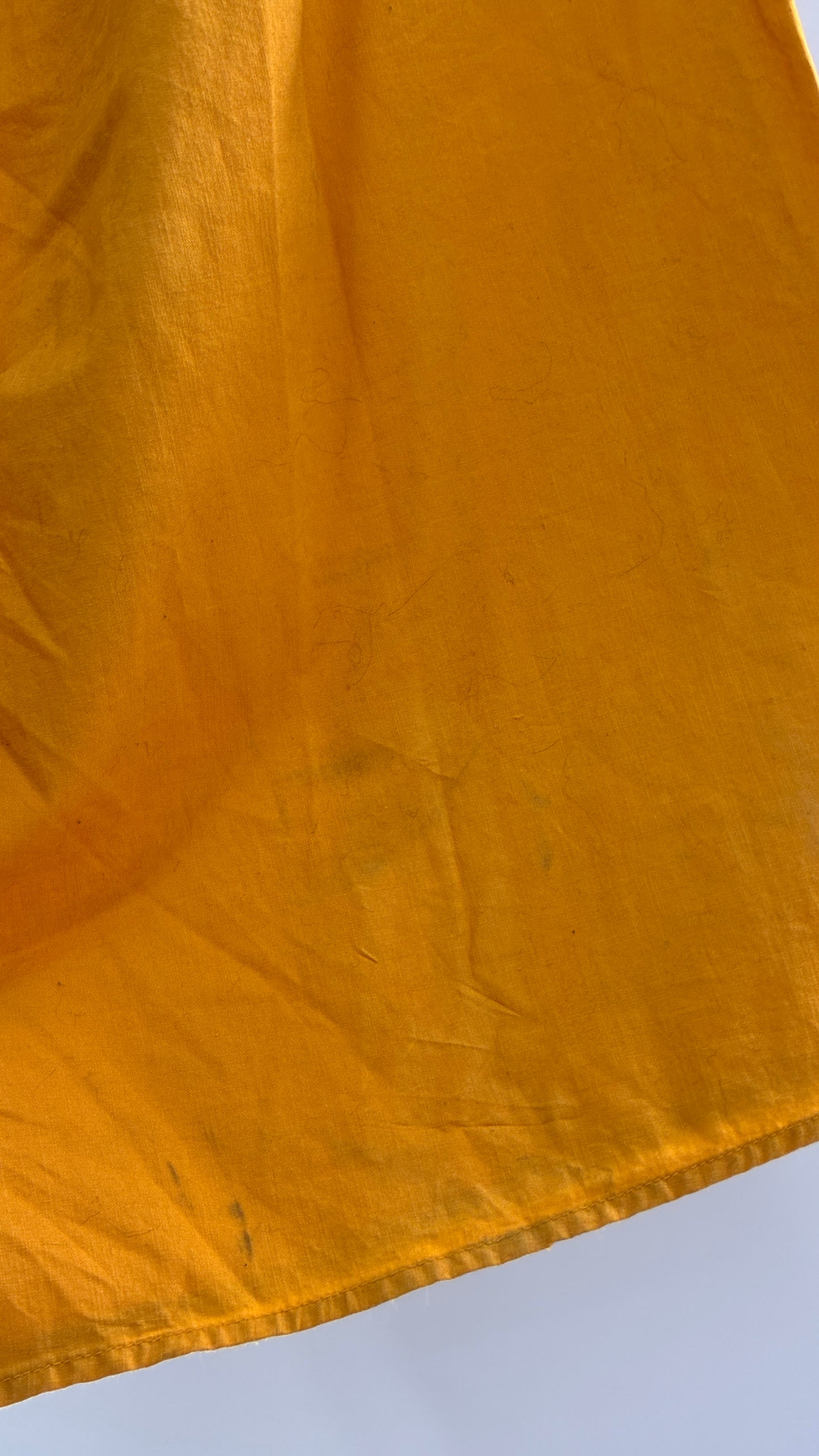 Urban Outfitters Mustard Yellow Cotton Ruche Side Slit Midi Dress (XS)