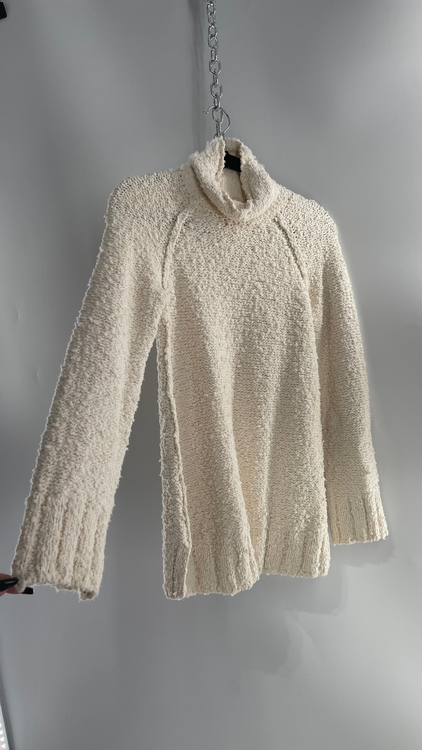 Moth Anthropologie Juliette Ivory White Knit Turtleneck Sweater(XS)