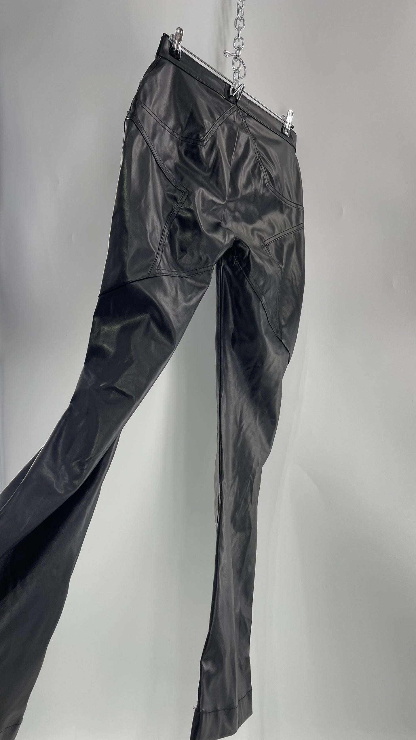 Revice Faux Leather Kick Flares with Star Bum (29)