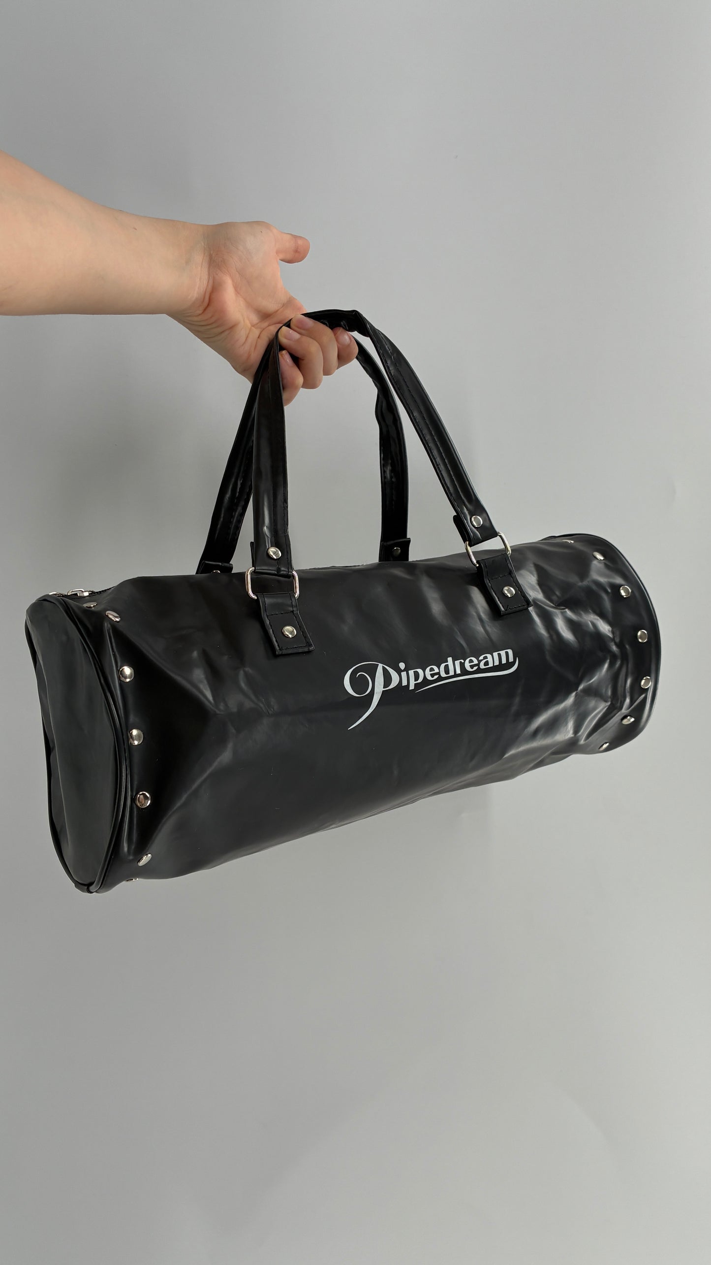 Vintage PIPEDREAM 2005 Cylindrical Black Shoulder Bag with Studded Details