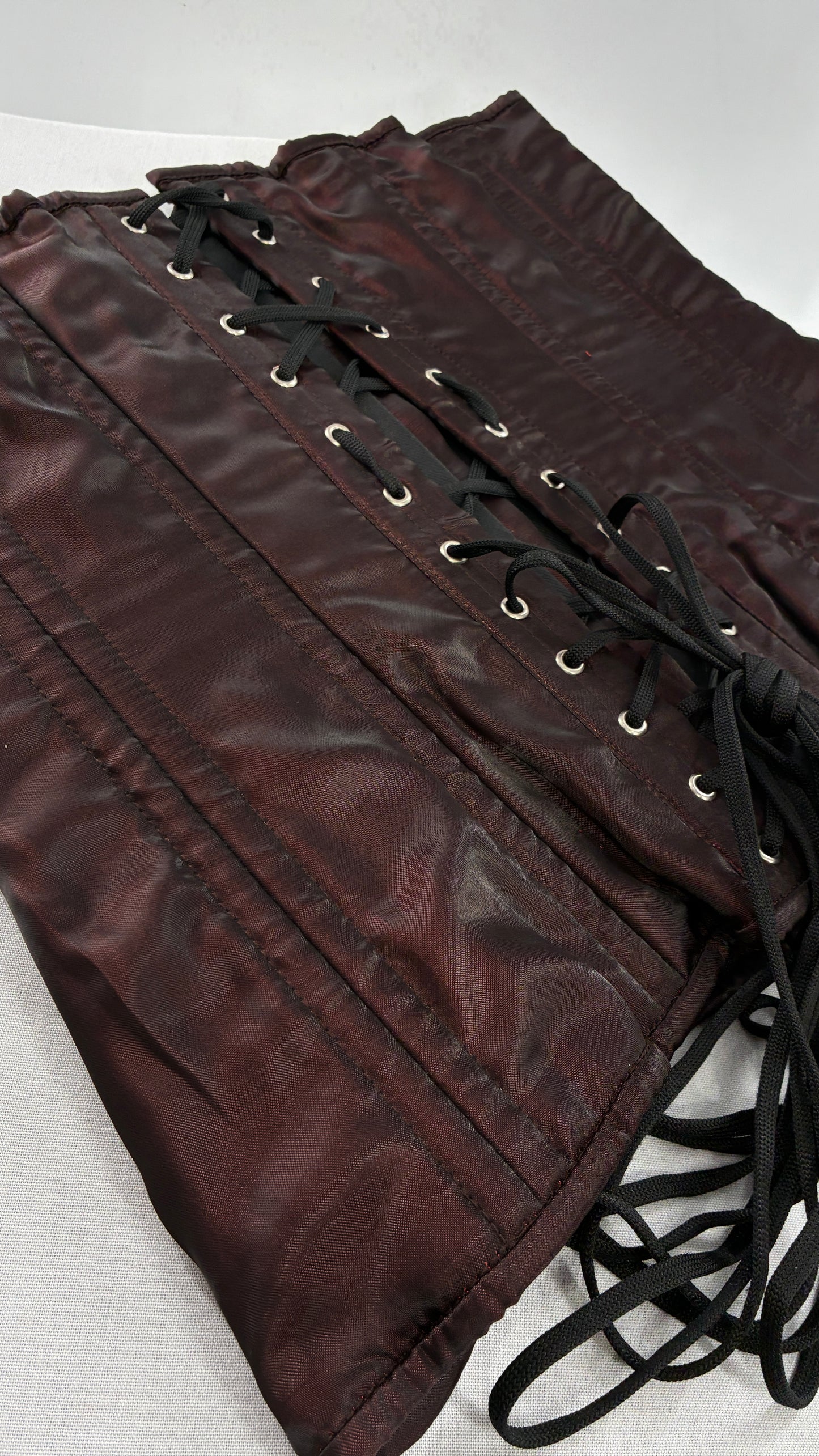 Vintage ORCHARD CORSETS Heavy Duty Burgundy Brown Corset (30”)