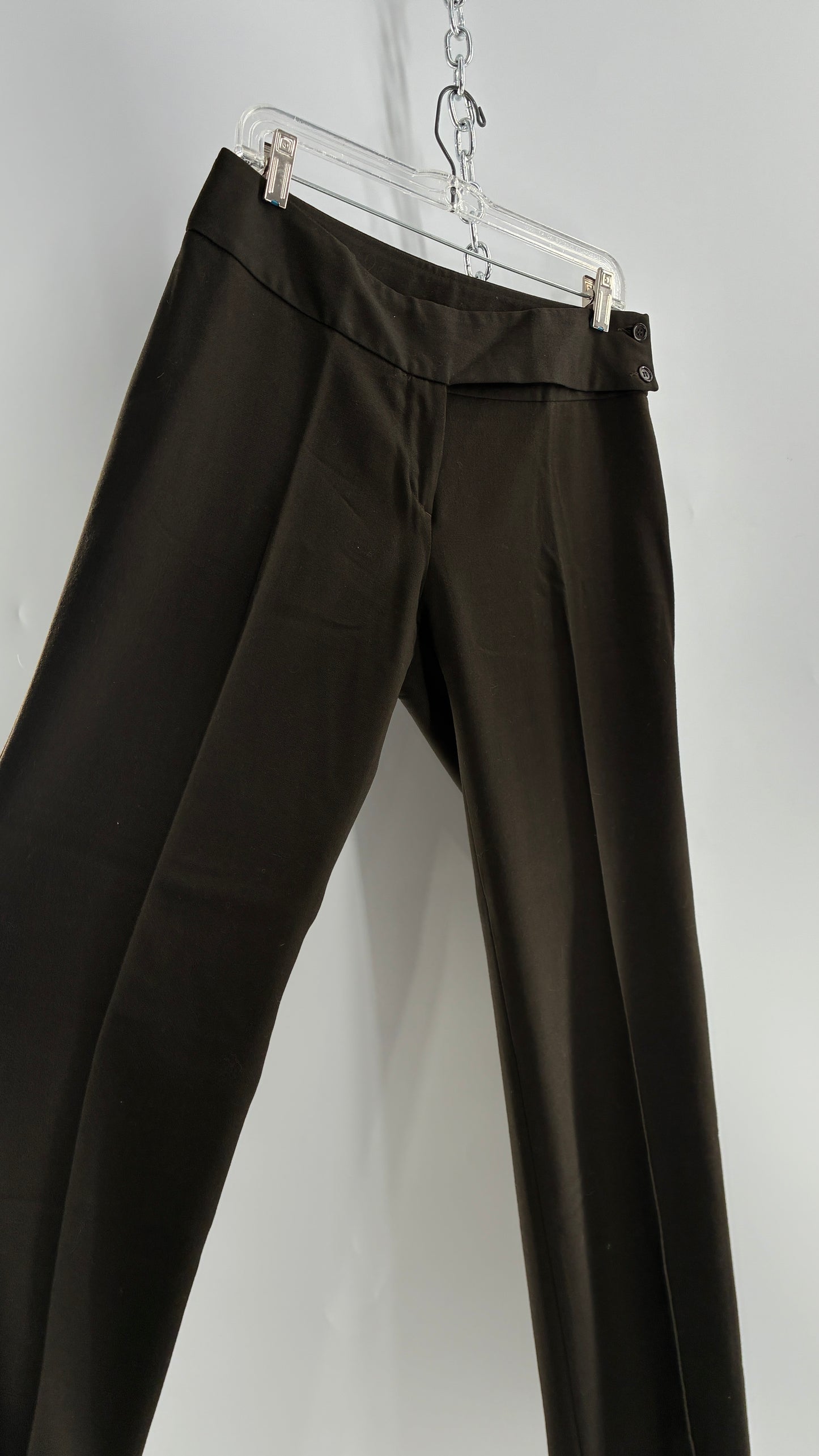 Vintage United Colors of Benneton 98% Pure Virgin Wool Brown Trousers Made in Portugal (44)