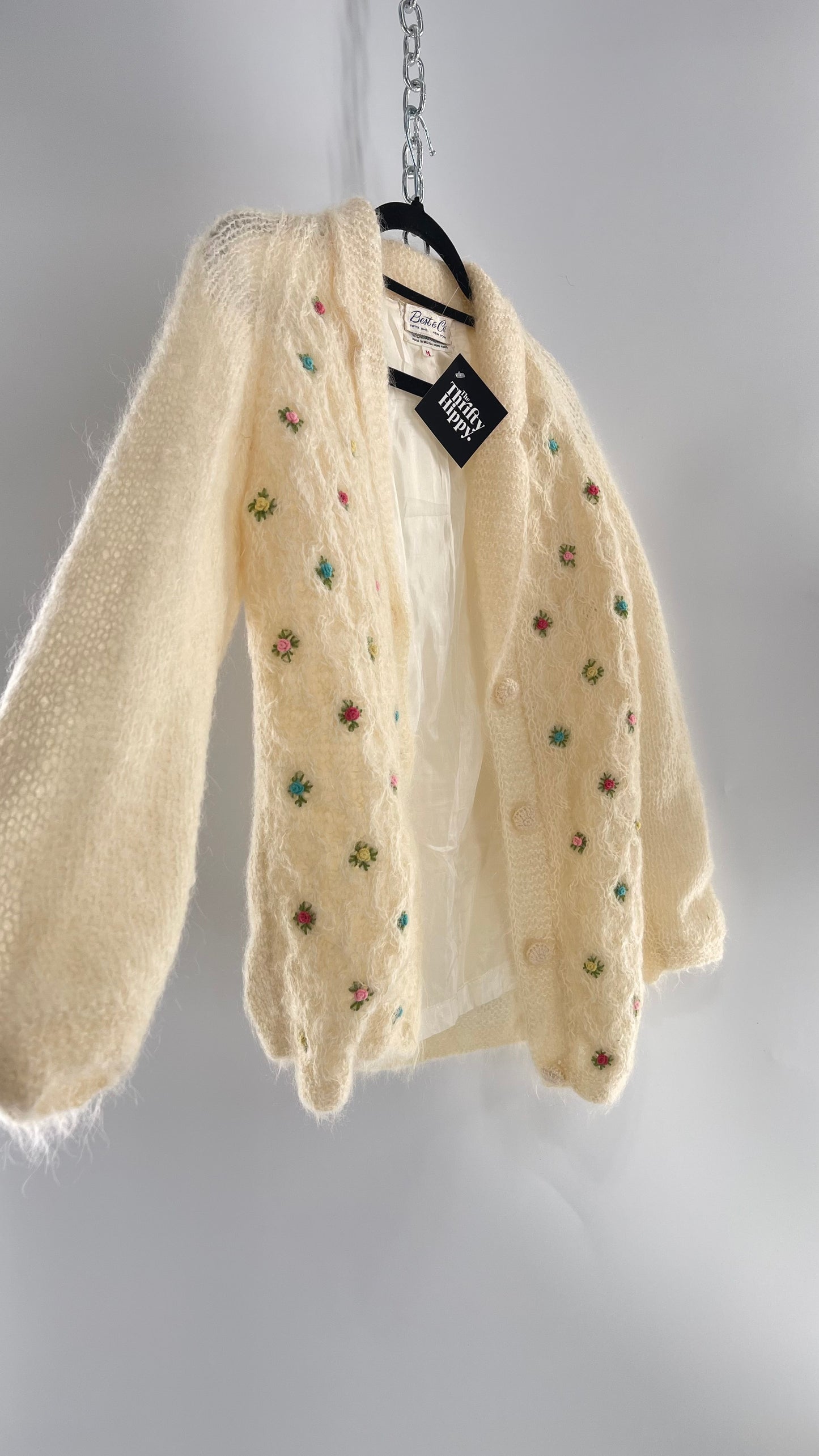 Vintage Best & Co Lil Rose, Cream Granny Cardigan (Medium)