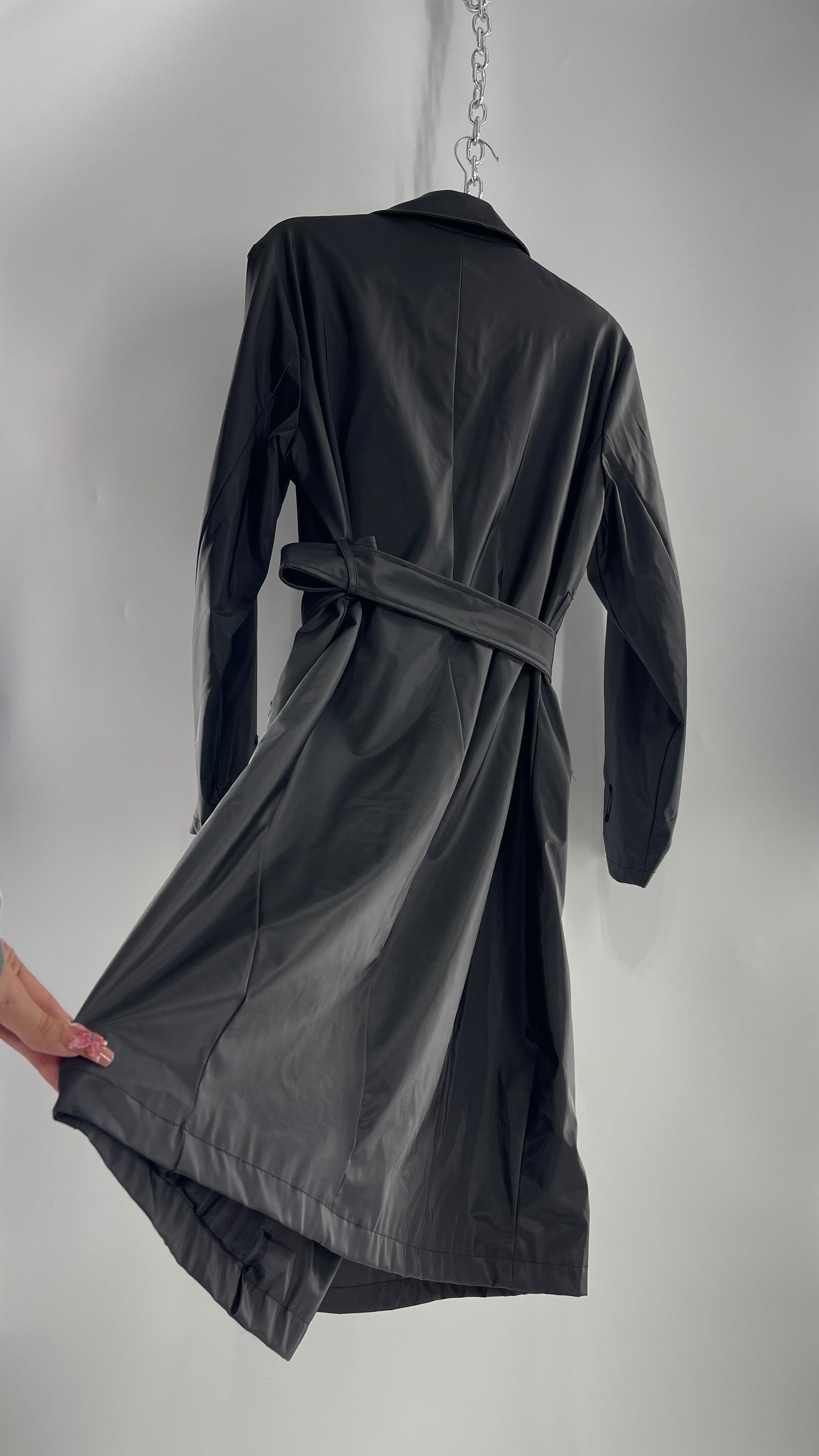 Vintage Outer Edge Dark Grey Trench Coat (Large)