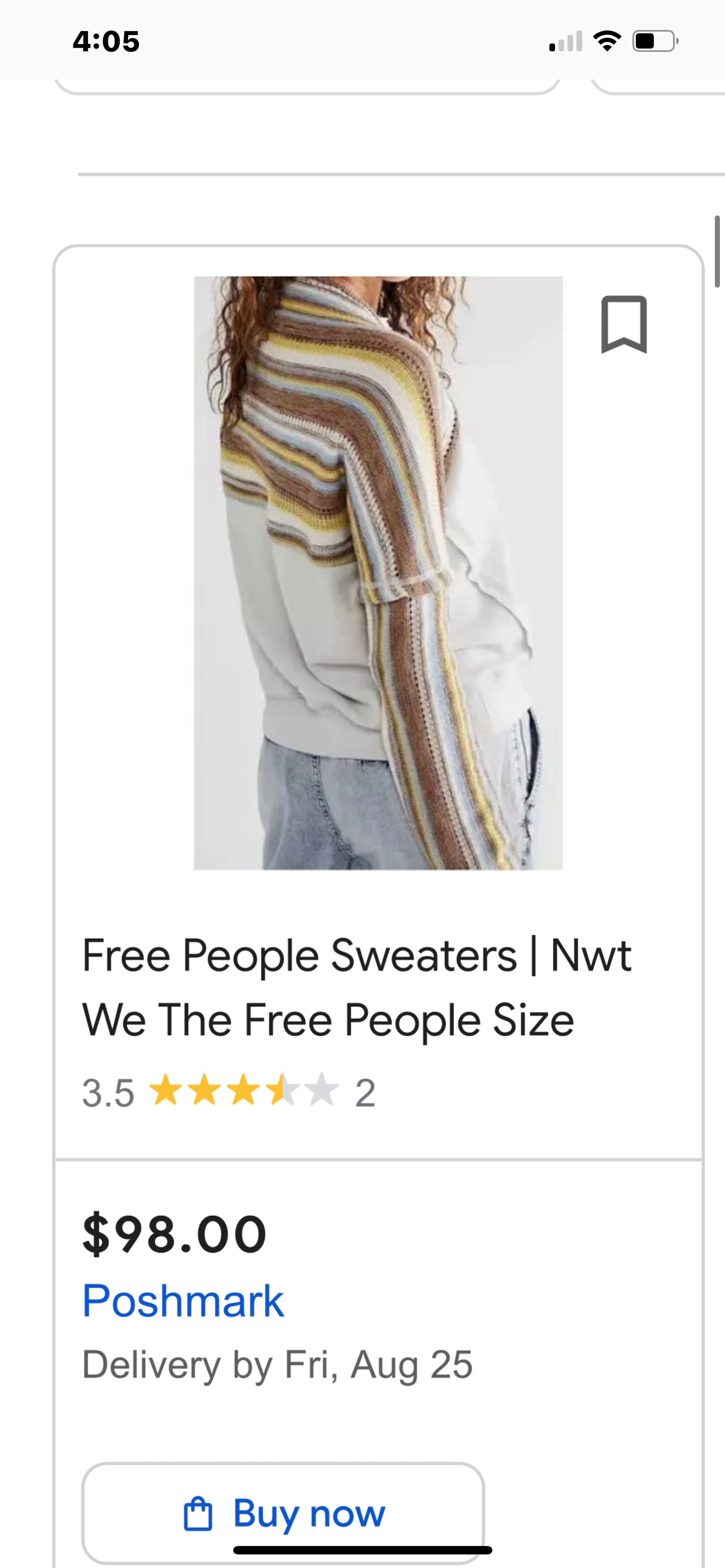 Free People Knit Sleeve Light Blue Lake Tahoe Longsleeve (Small)