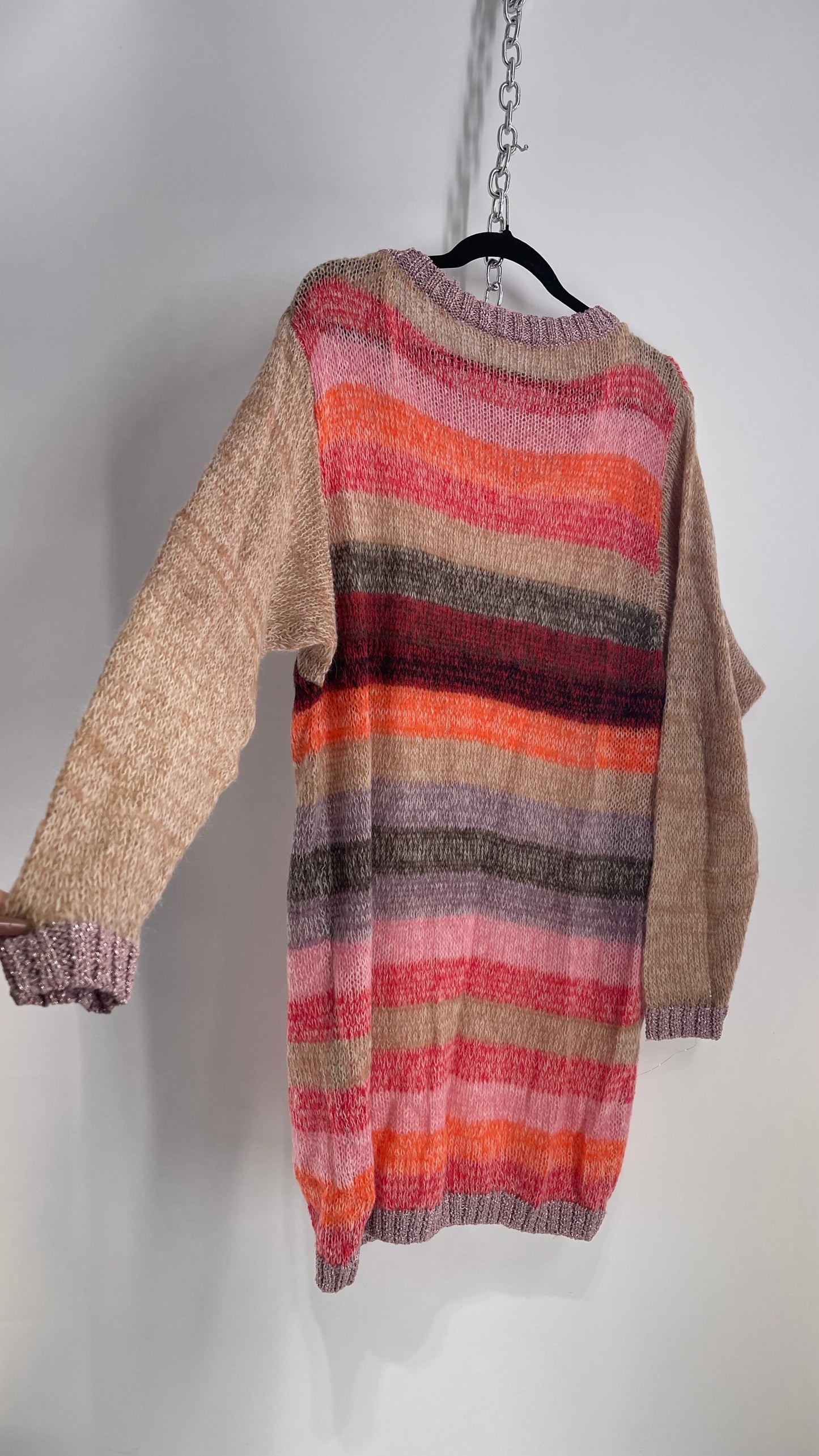 Free People Slouchy Striped Knit with Metallic Details (S/M)
