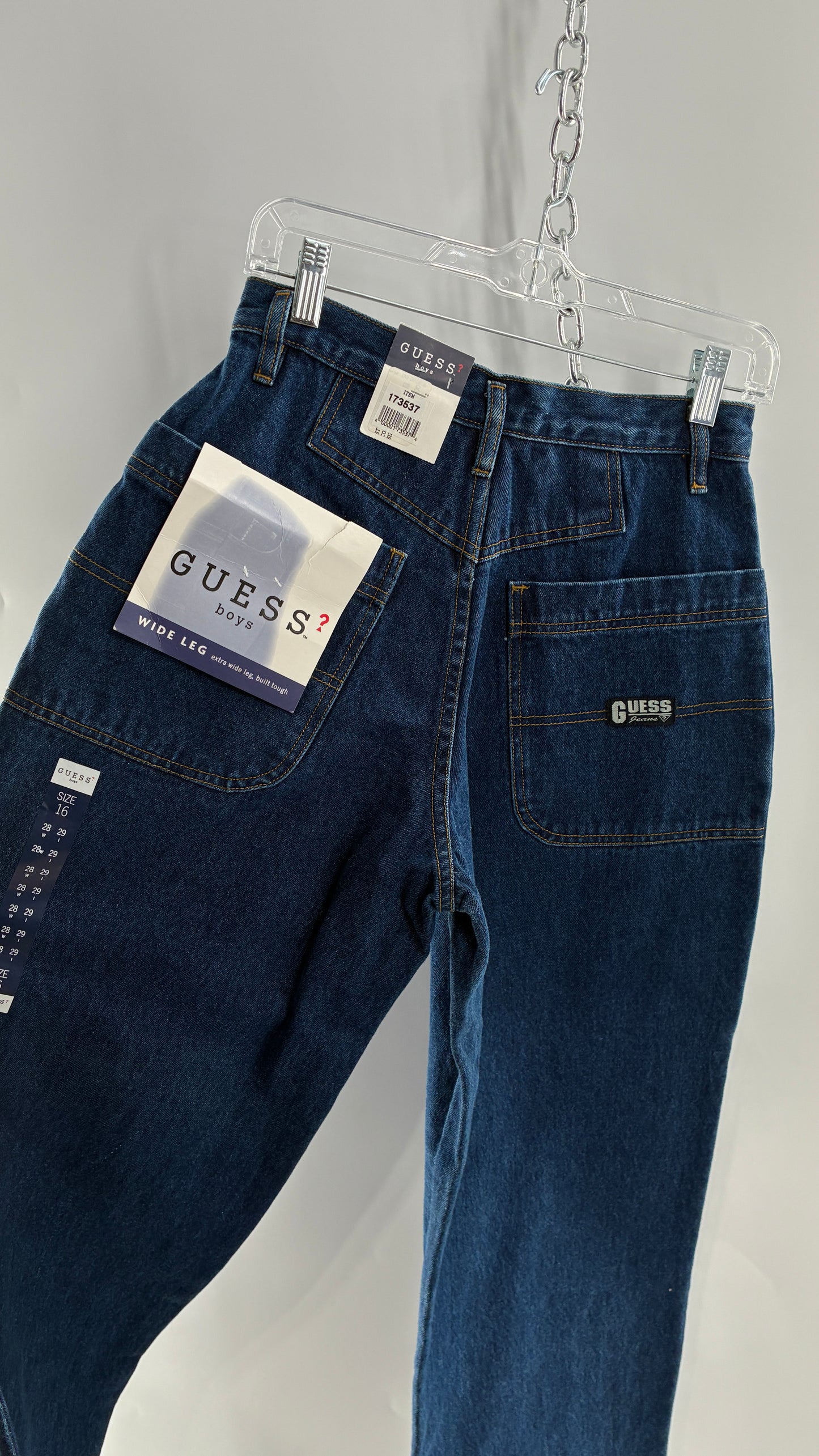 Rare Deadstock Vintage GUESS 1997 Baggy Wide Leg Cargo Jeans (28x29)