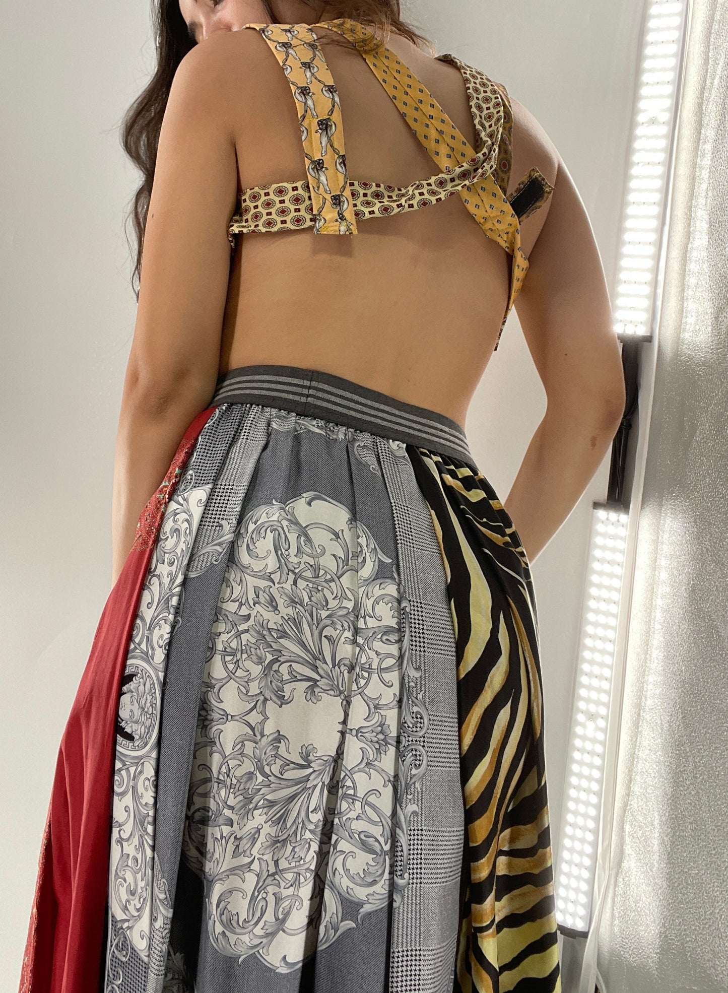 CUSTOM Handmade Yellow “All Tied Up” Cropped Blouse (One Size)