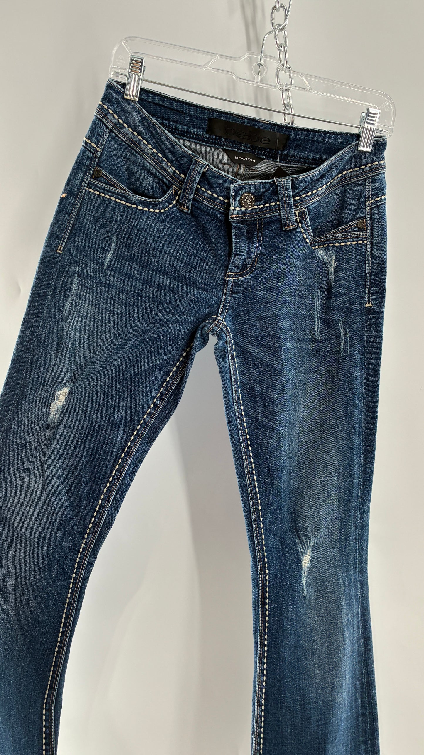 Vintage BEBE Low Rise Bootcut Jeans with Contrast Stitch (27)