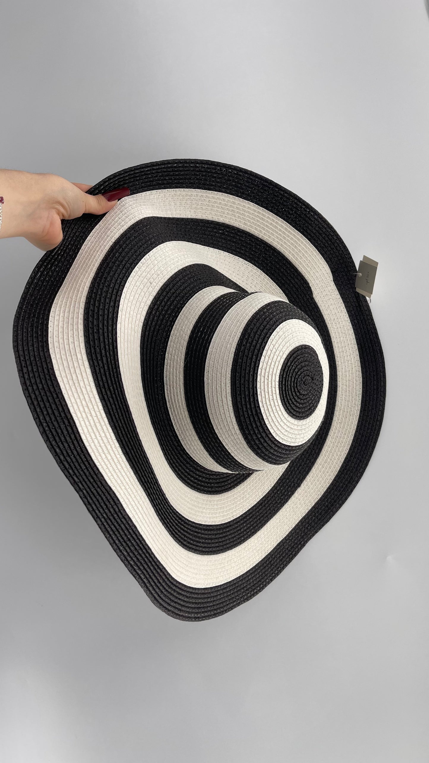 Black and White Striped Sun Hat