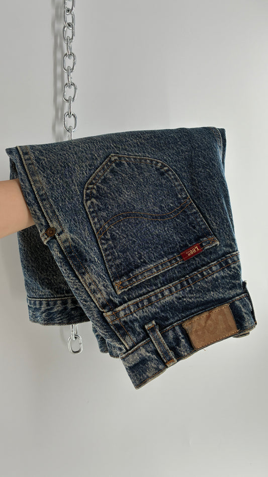 Vintage Lee Acid Washed Denim Medium Wash Skirt (Measured)