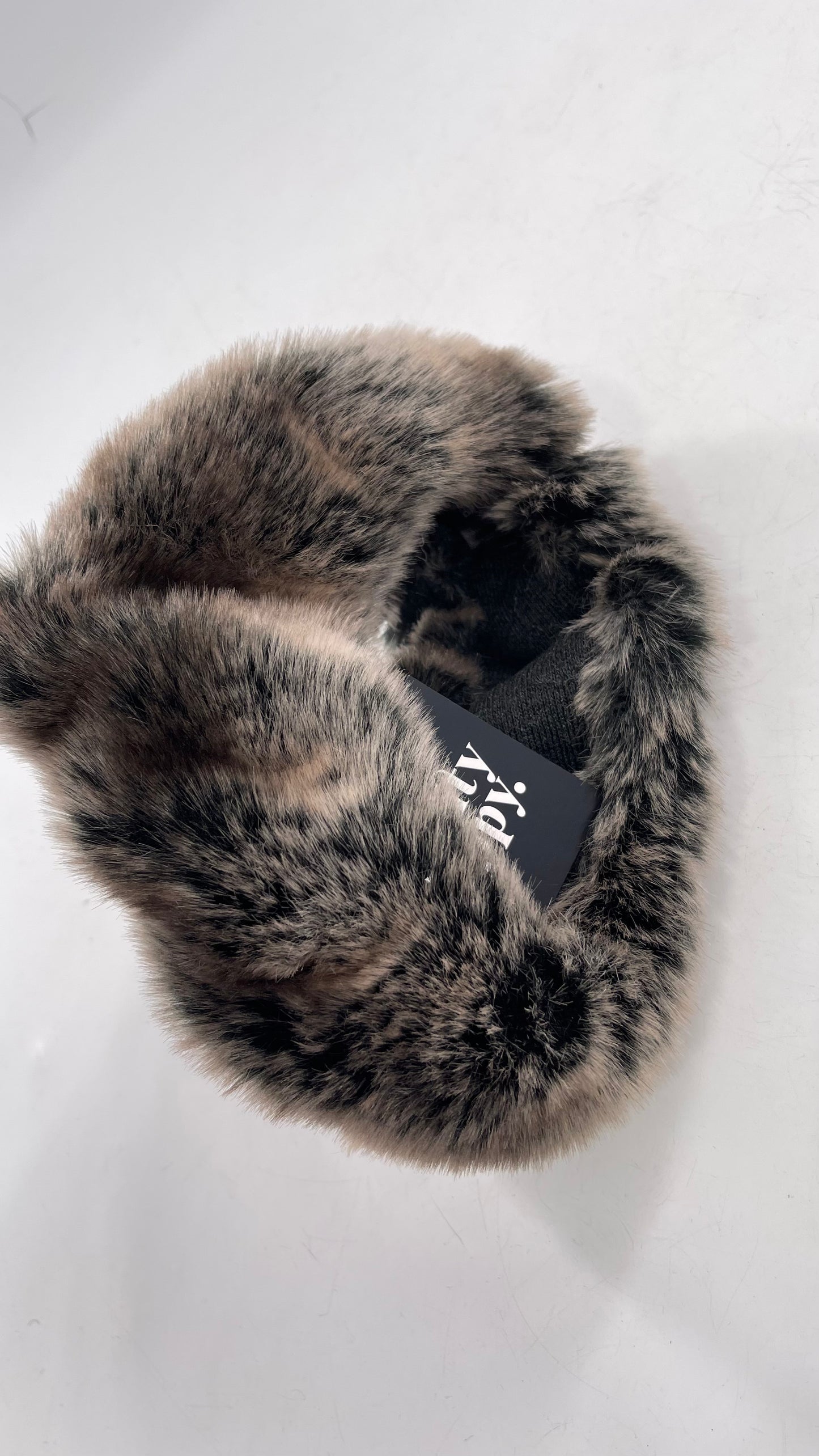 Mixed Tones Brown/Grey Fluffy Furry Headband