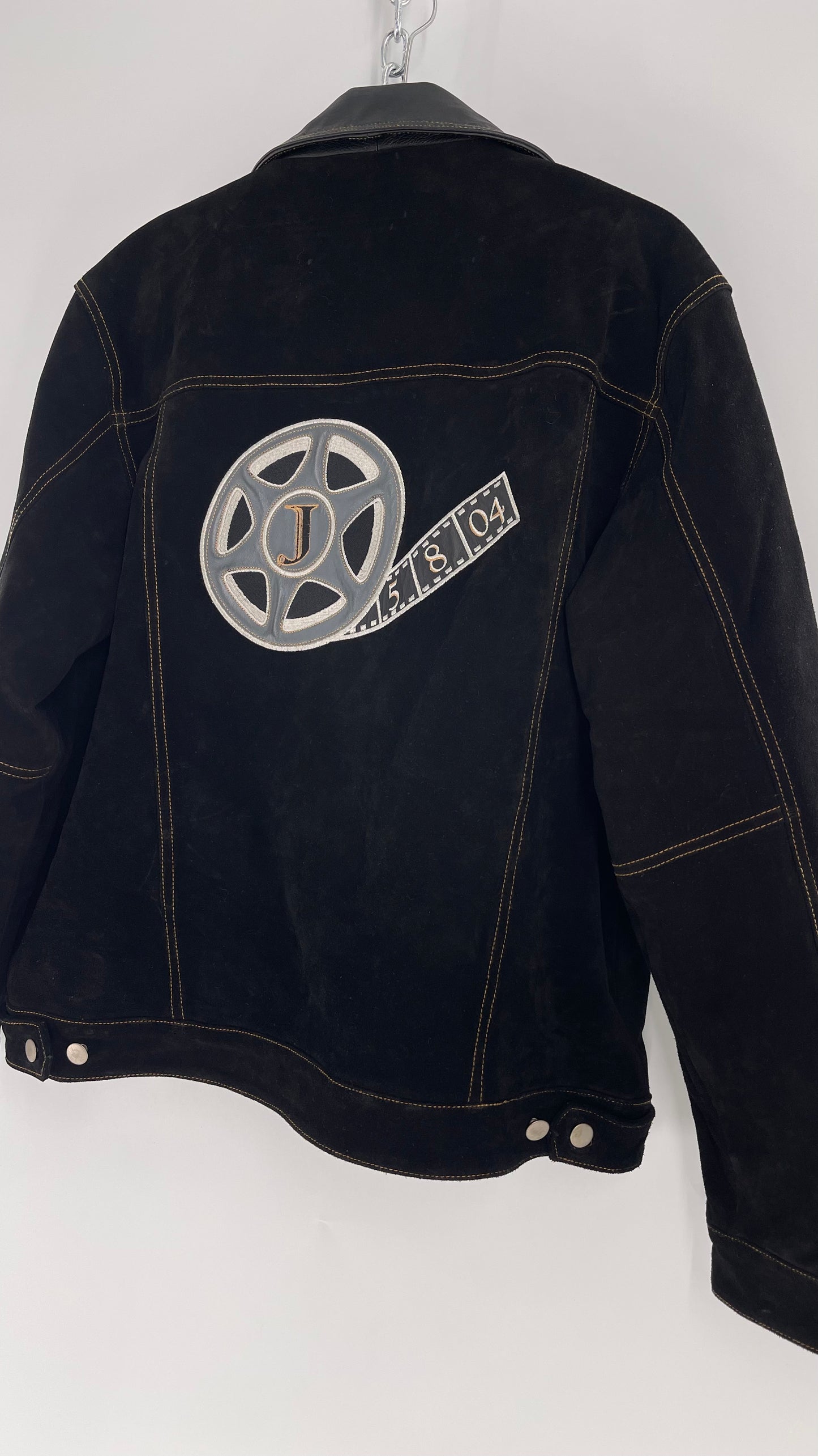 Vintage Extreme Black Suede Heavy Duty Cinematic Jacket (Medium)