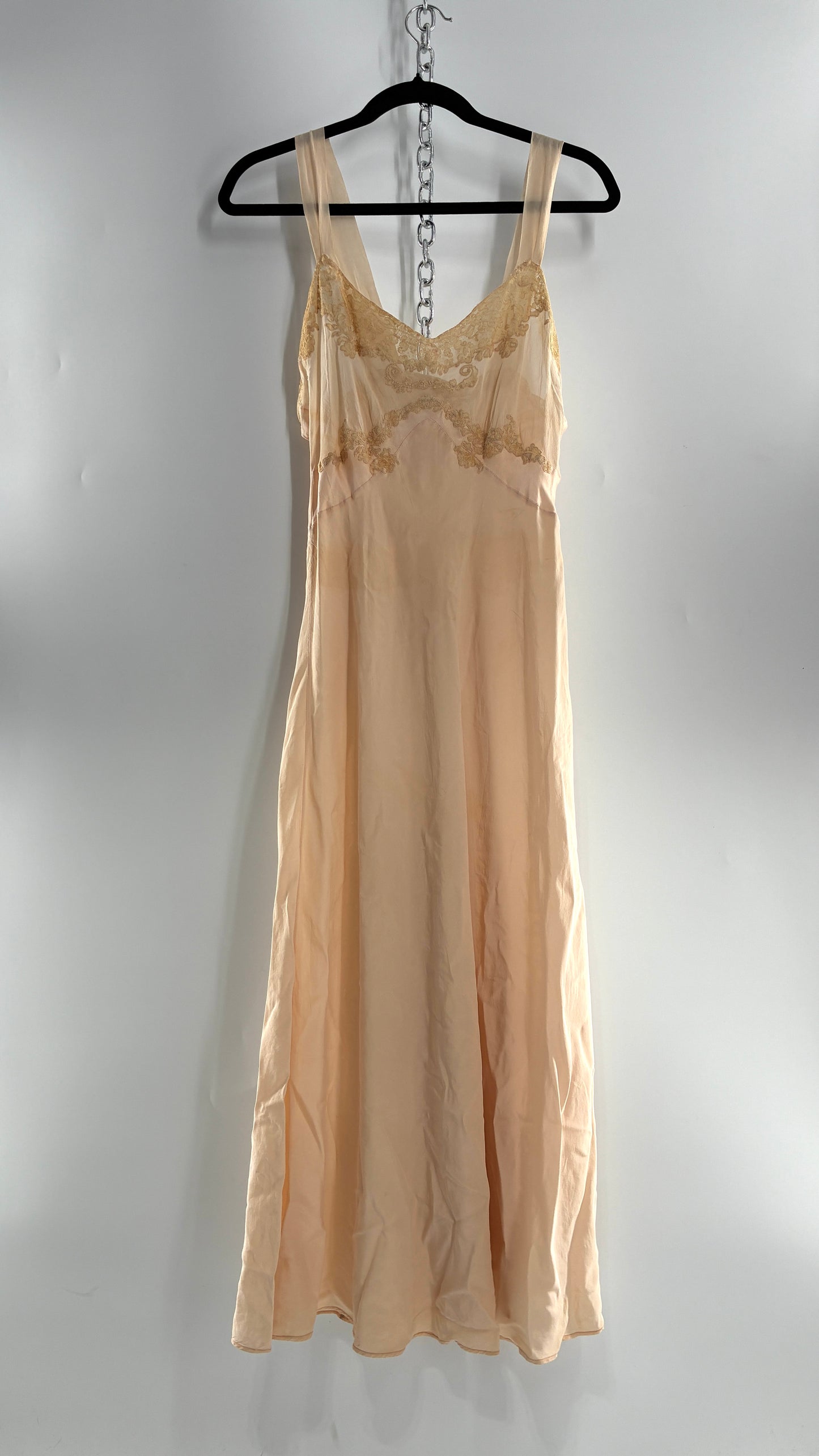Vintage 1950s Handmade French Silk Nightgown Style Dress