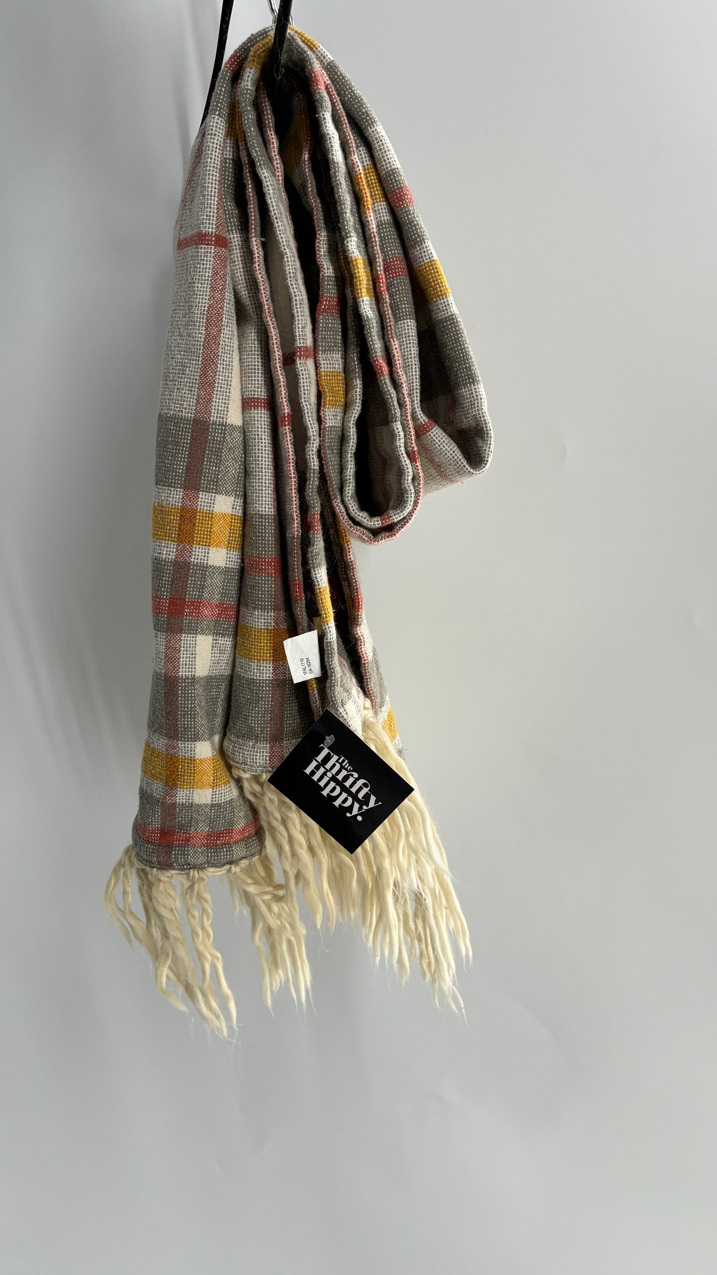 Vintage Hallmark Oversized Extremely Thick 100% Cotton Fringed Blanket Scarf
