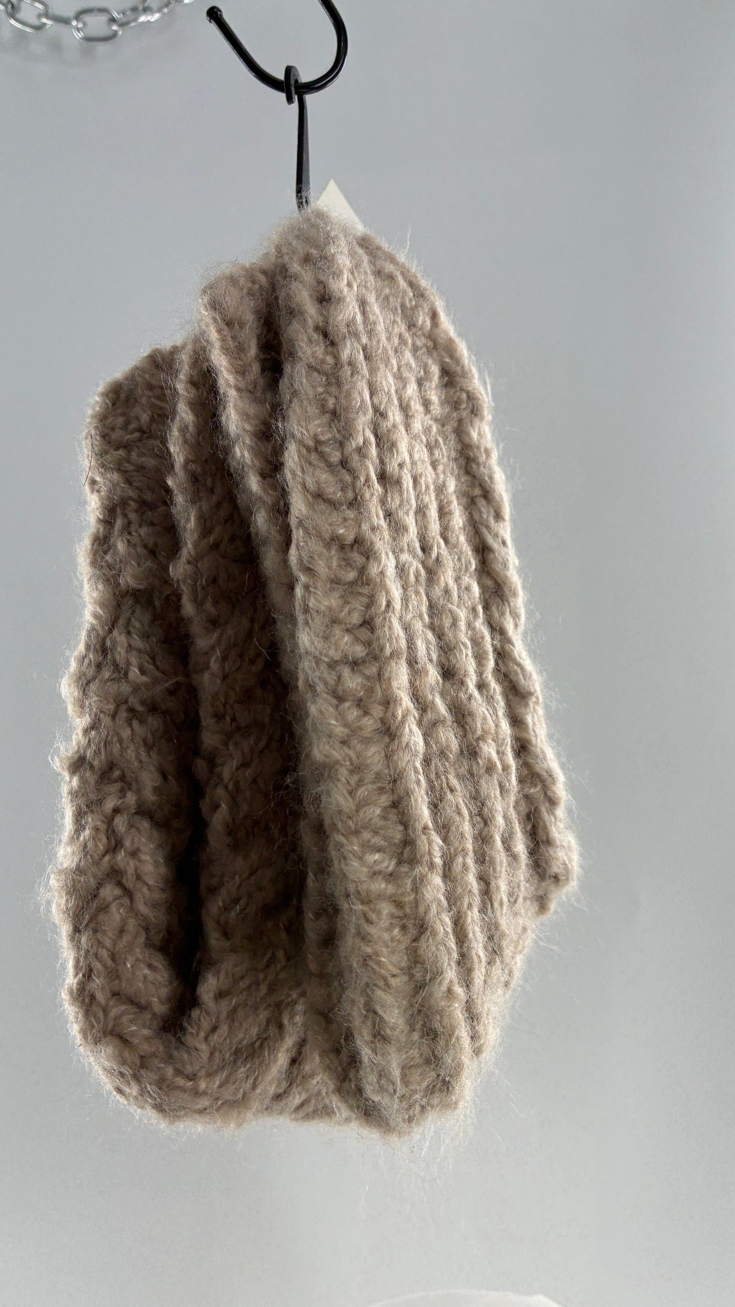 Urban Outfitters Ultra Thick Fluffy Knit Beige Socks