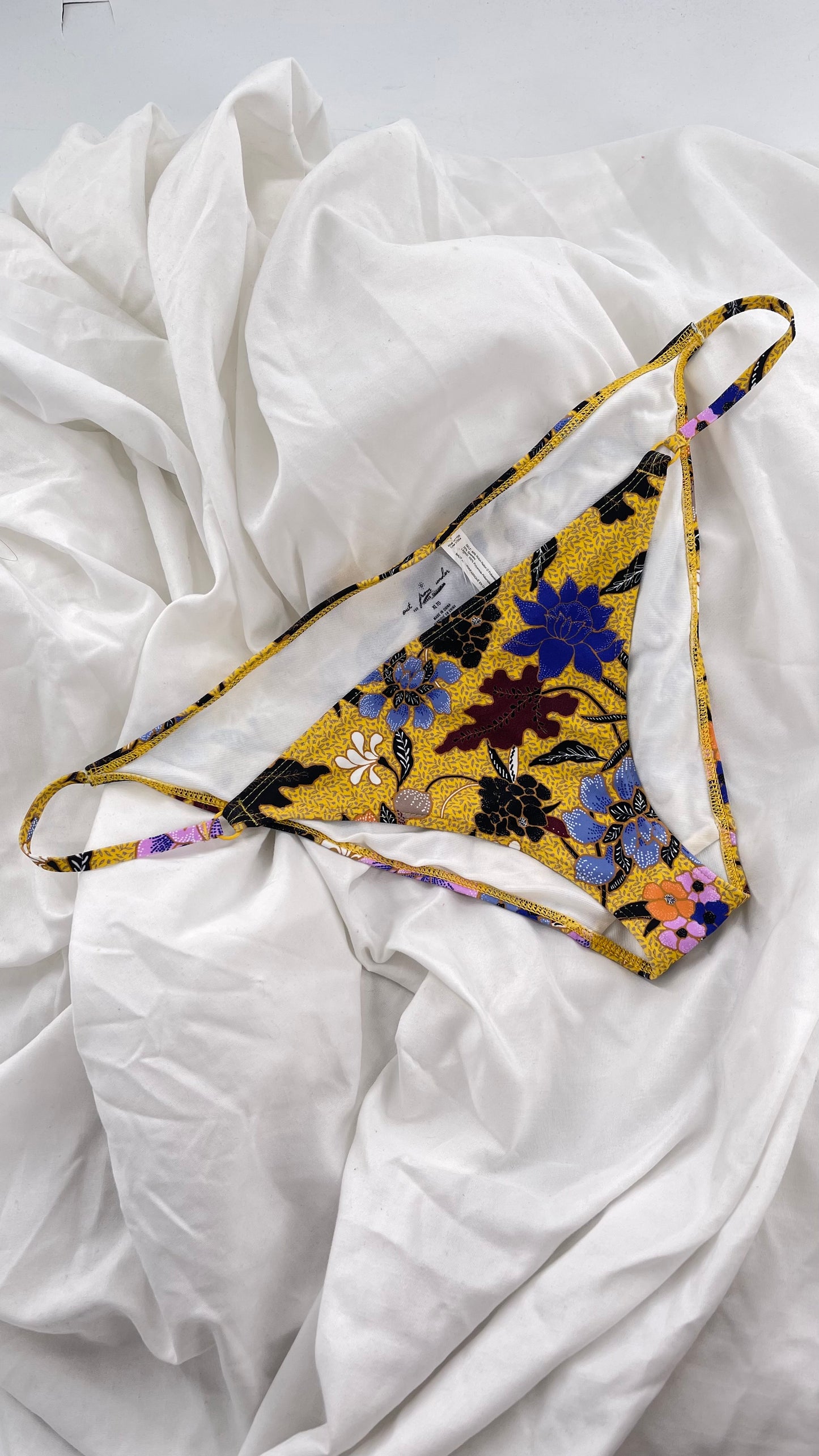 Urban Outfitters Out From Under Yellow Floral Swim Bottoms (XL)