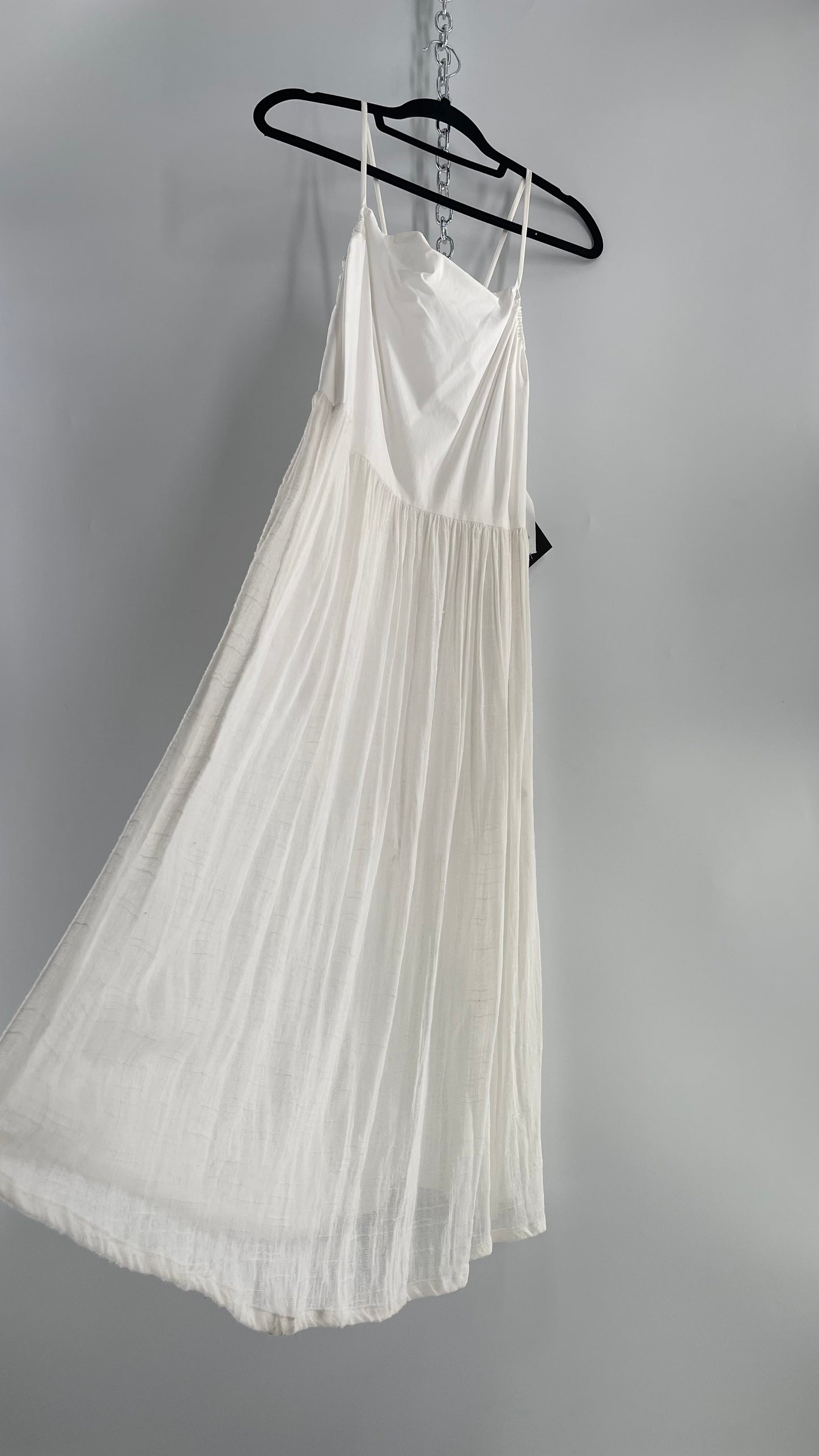 ØM Objects Without Meaning White Dress with Woven Skirt and Tags Attached (Large)