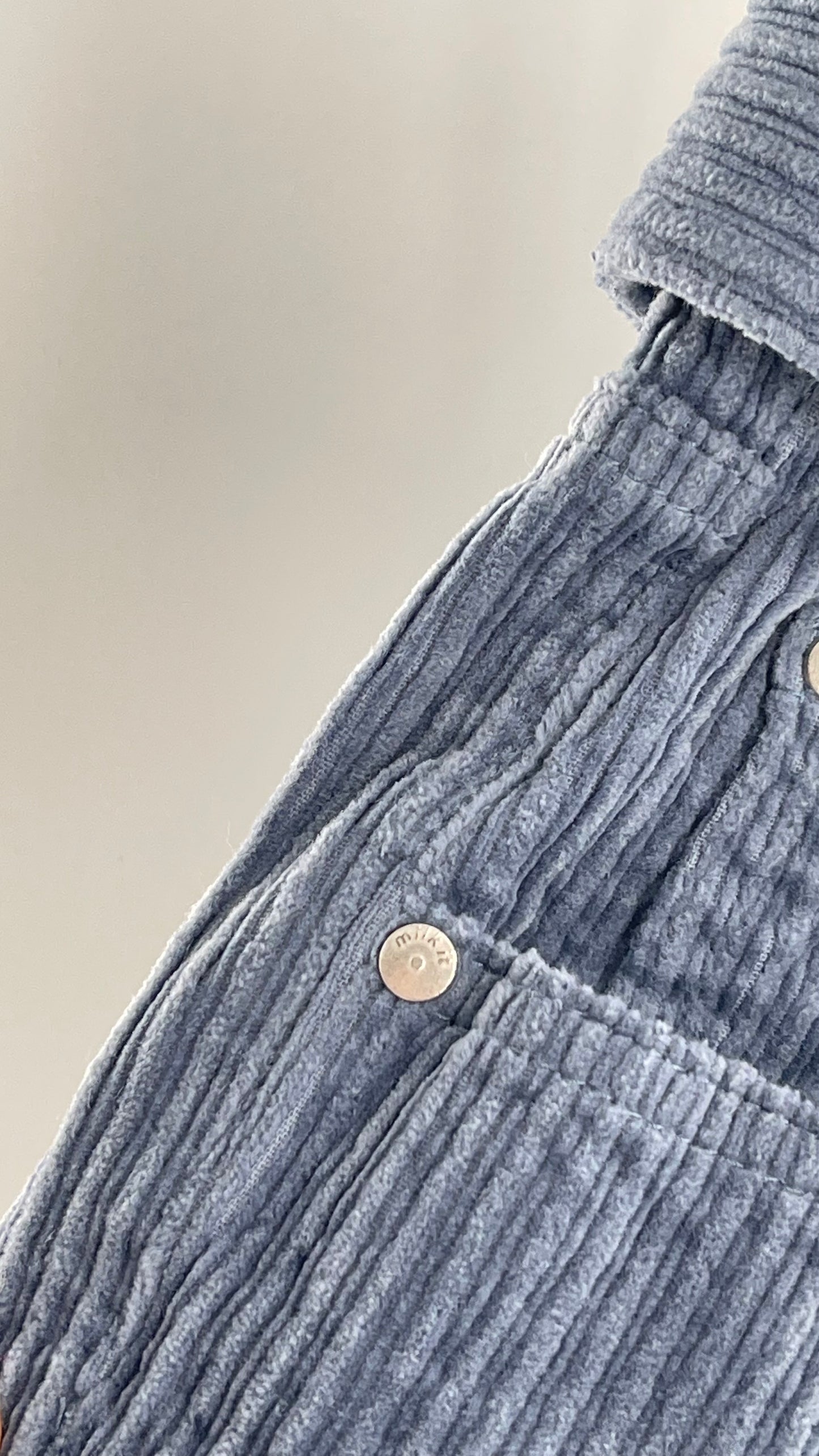 MILK IT Recycled Powder Blue Corduroy Low Waist Grommet Buckle Folk Jean with Tags Attached (16)