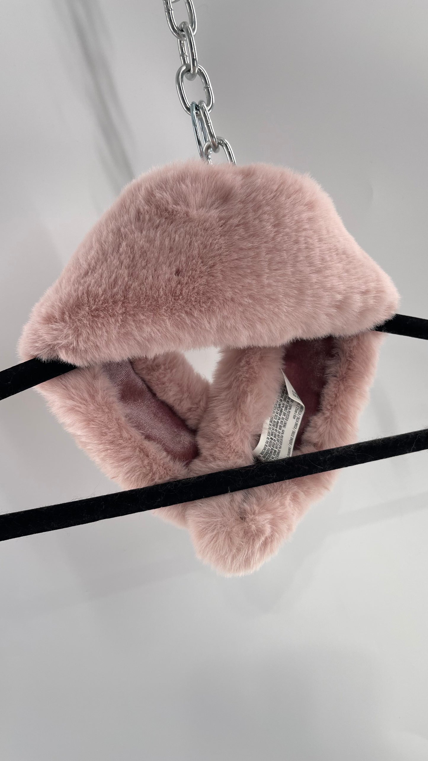 Muted Pink Fur Collar/Neck Warmer with Velvet Lining