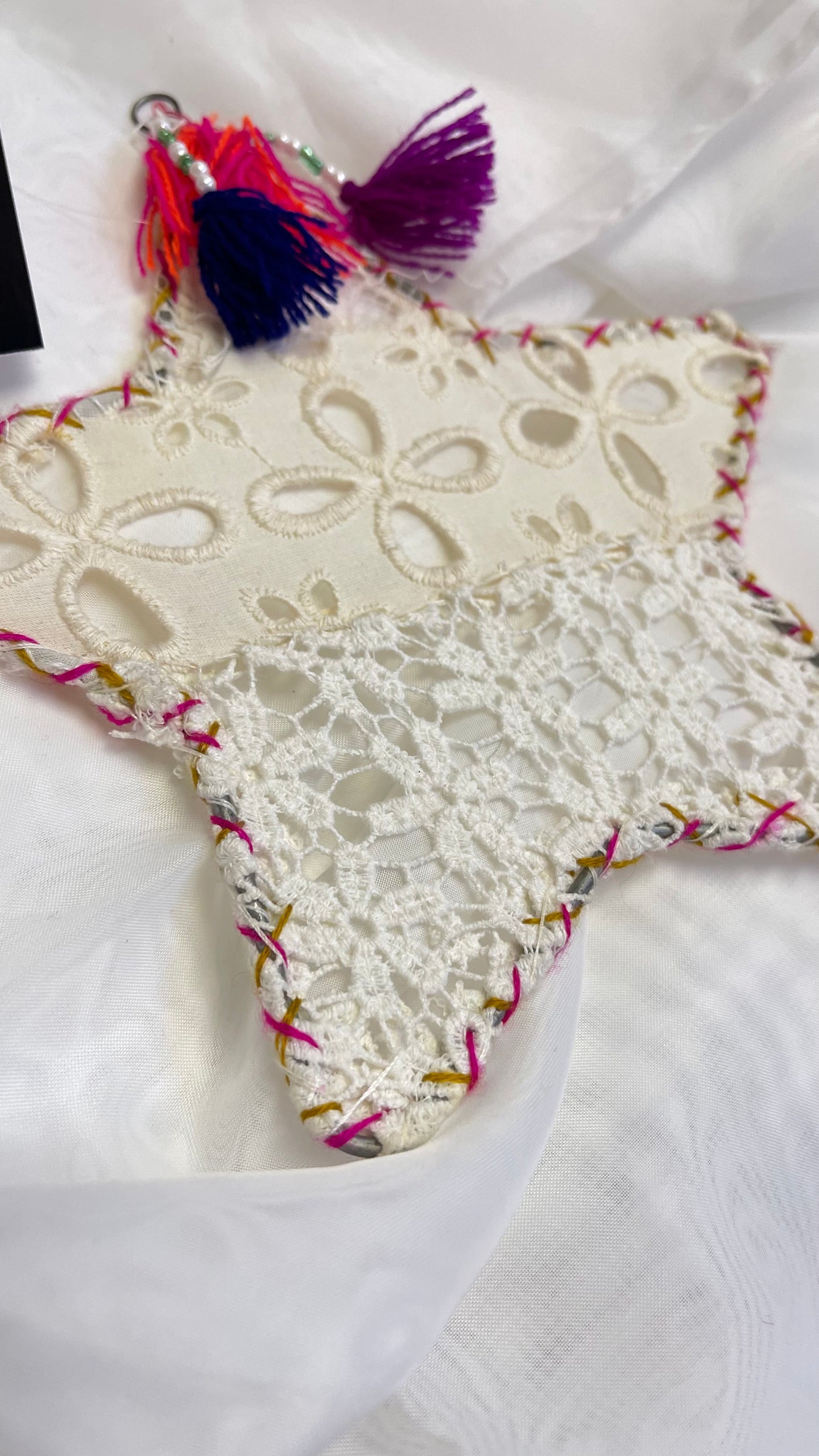 Free People Lace + Eyelet Embroidered Star Hanging Decor Ornament