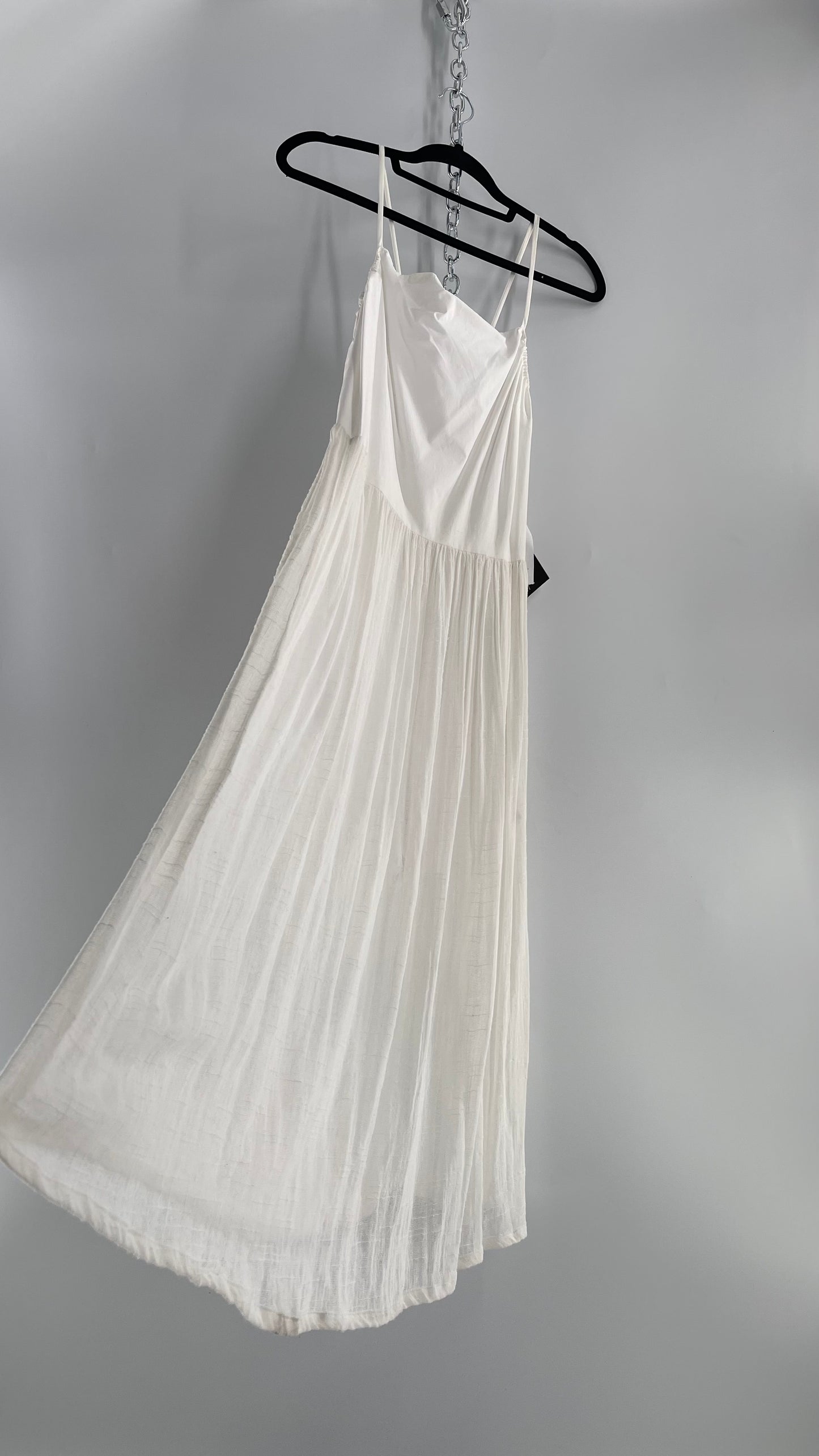 ØM Objects Without Meaning White Dress with Woven Skirt and Tags Attached (Large)