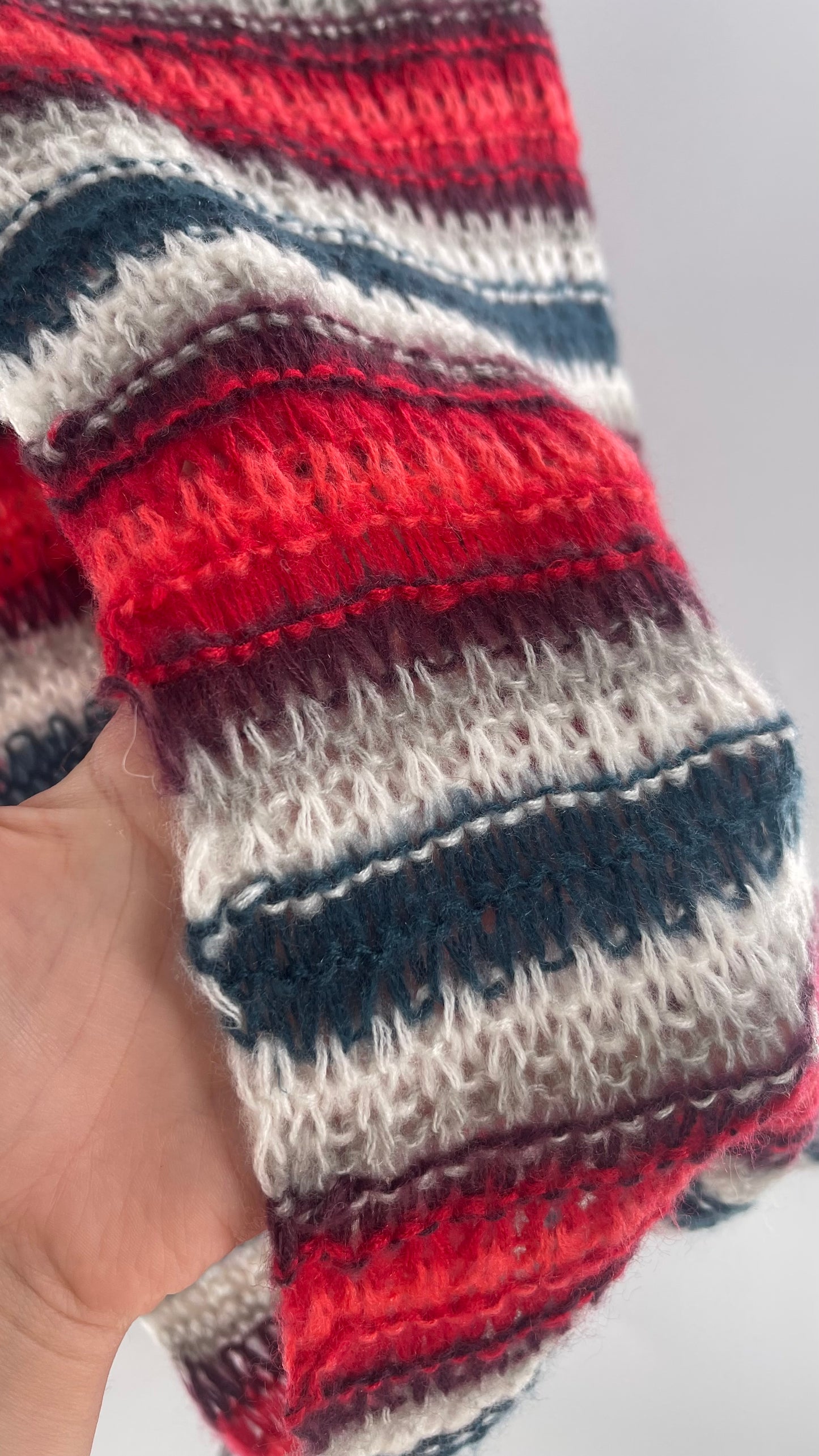 Open Knit Scarf Gray Tones