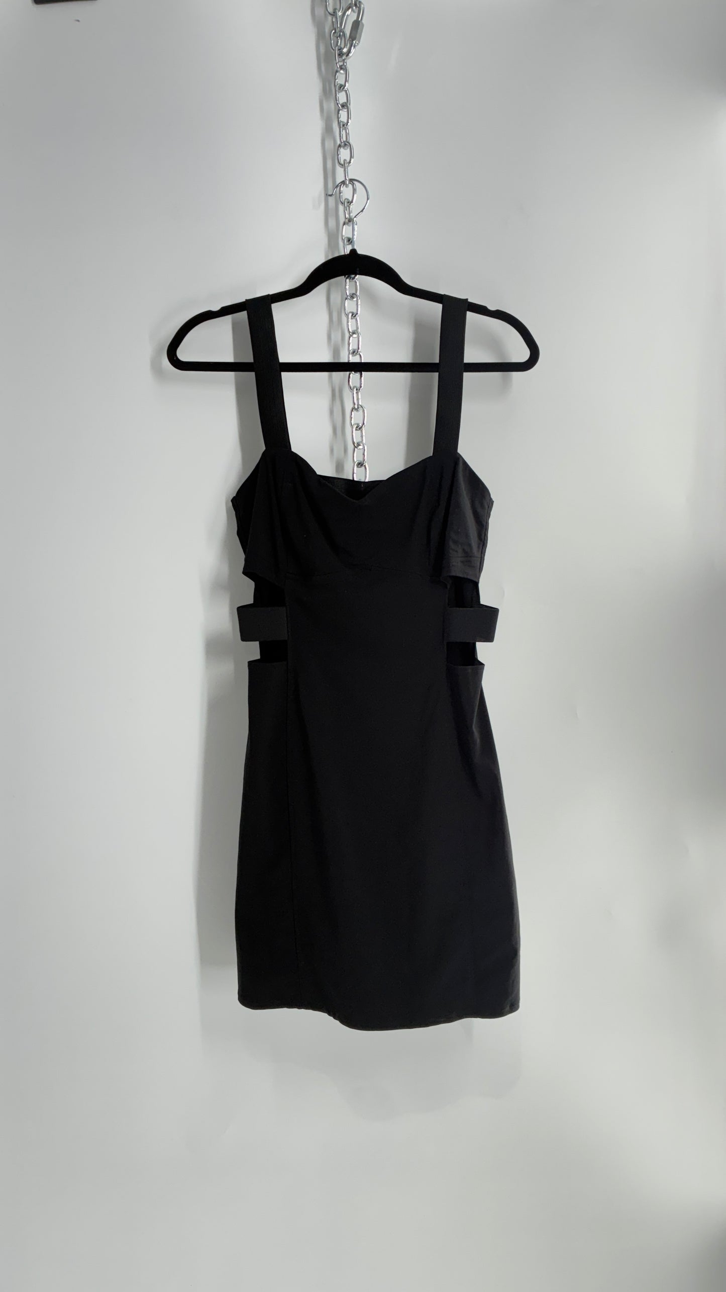 Vintage Black Cut Out Mini Dress (14)