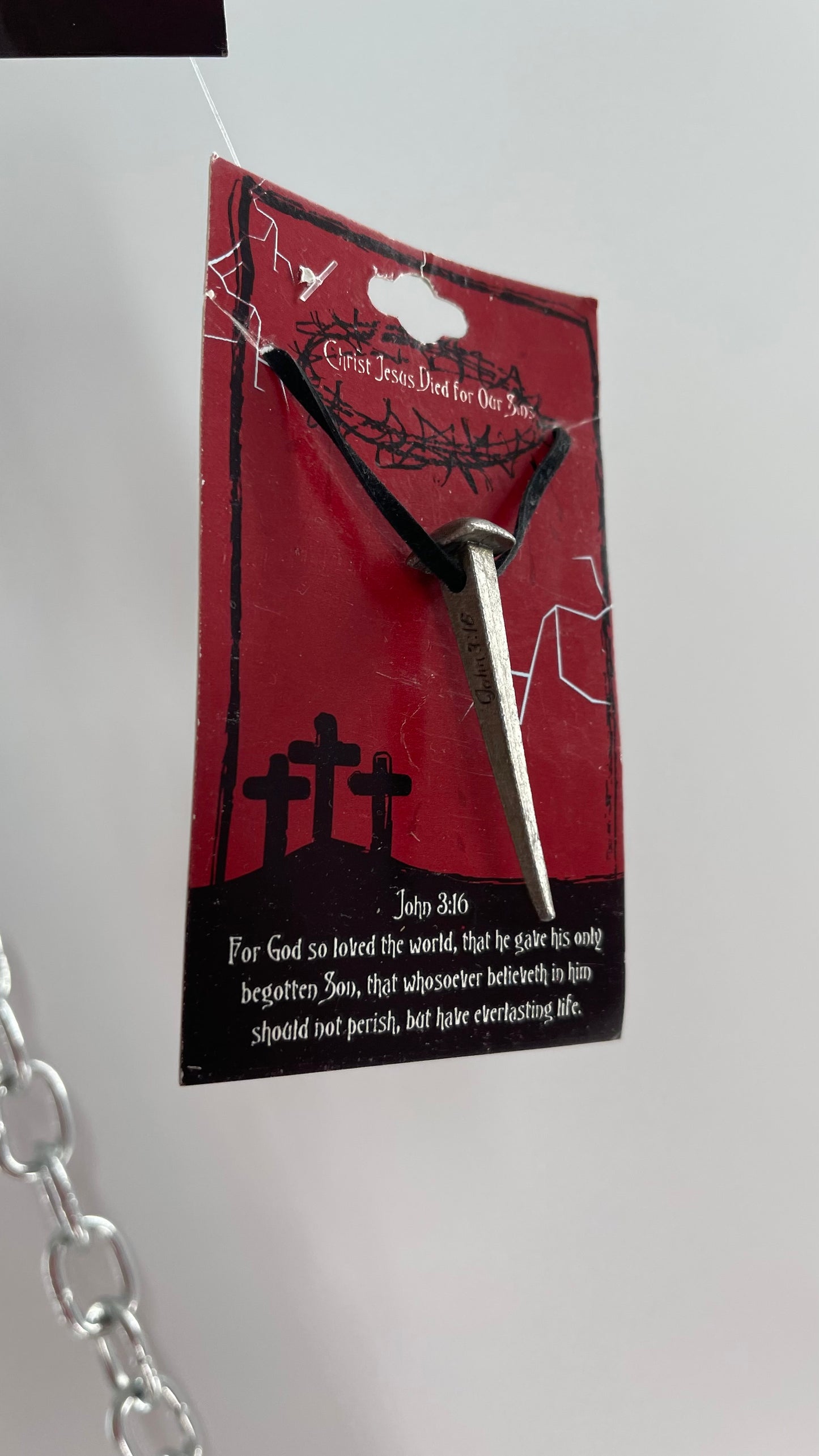 Vintage 2004 Christian Heavy Metal Nail Necklace