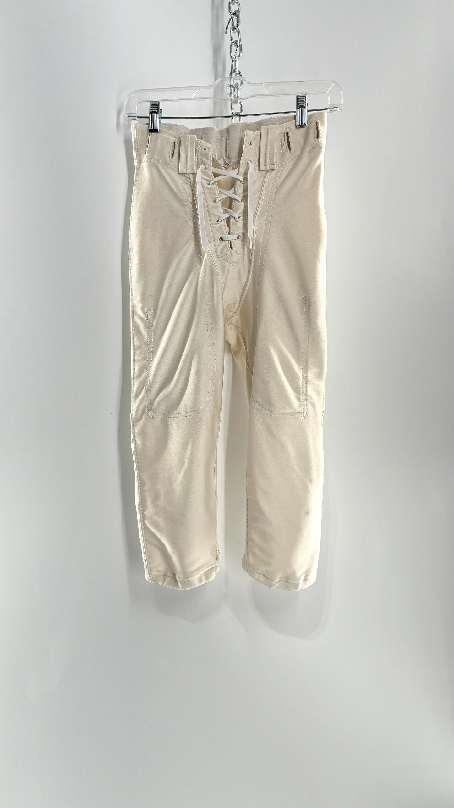 Vintage Ivory Football Style Lace Up Shorts (30)