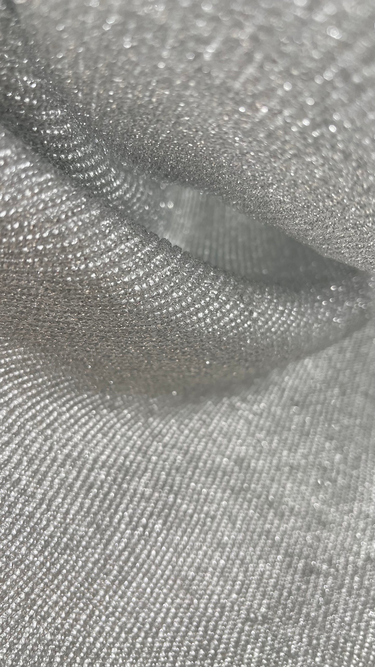 Vintage Christine Phillipe Vintage Metallic Silver Tinsel Knit Tank (Medium)
