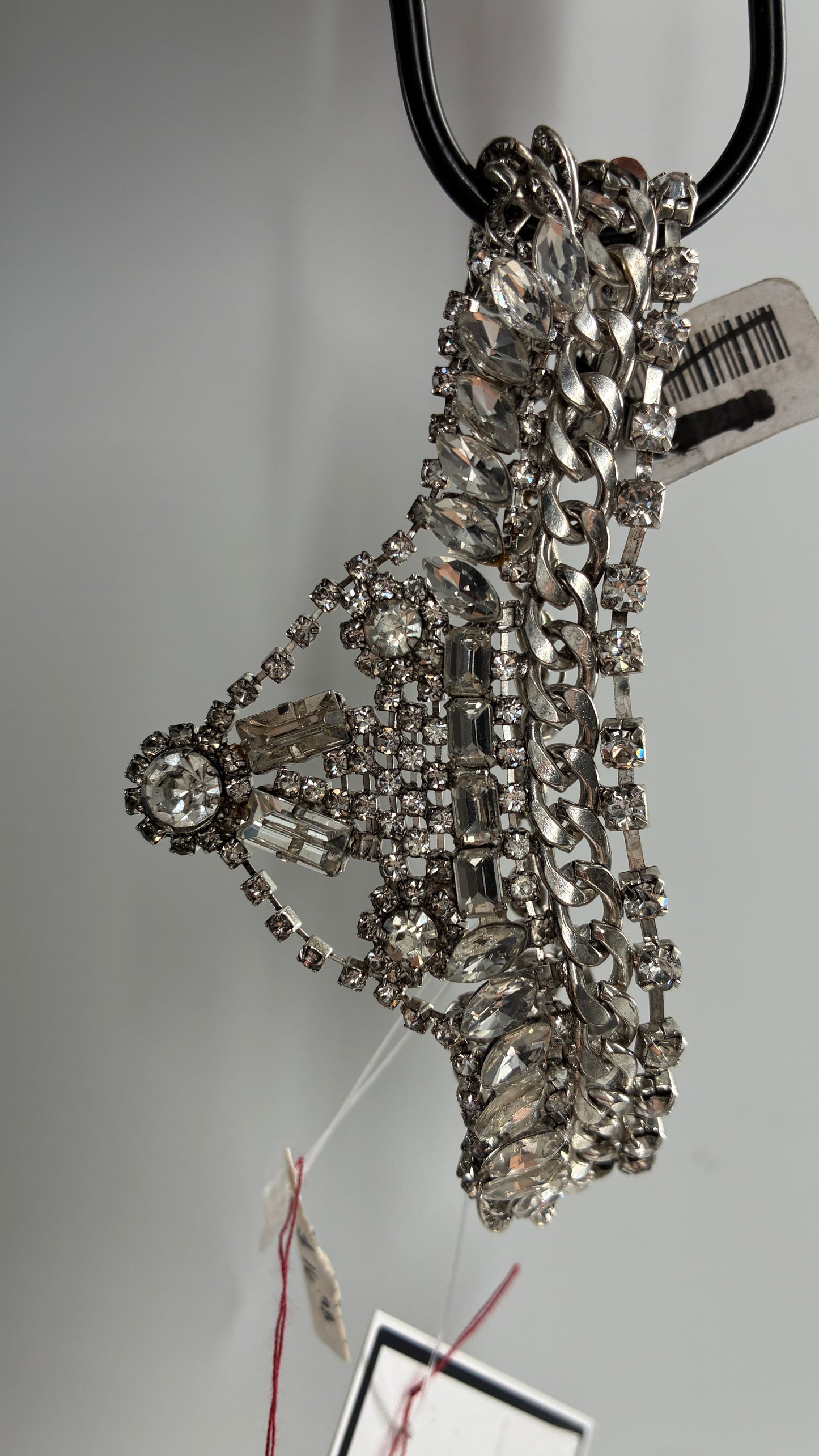 Free People Elaborate Silver Rhinestone Bracelet with Tags Attached