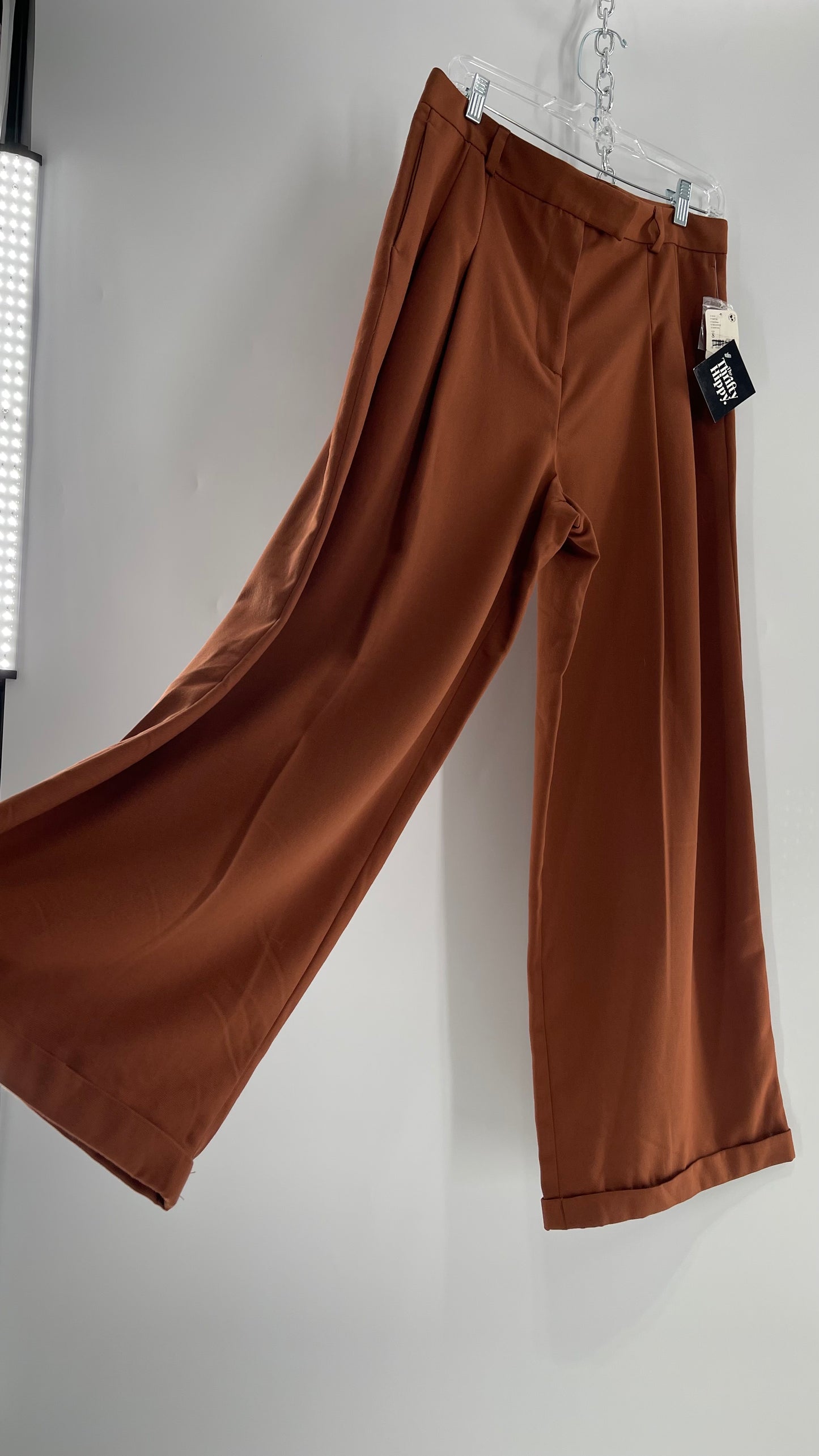 Free People Burnt Orange Wide Leg Trouser (8)